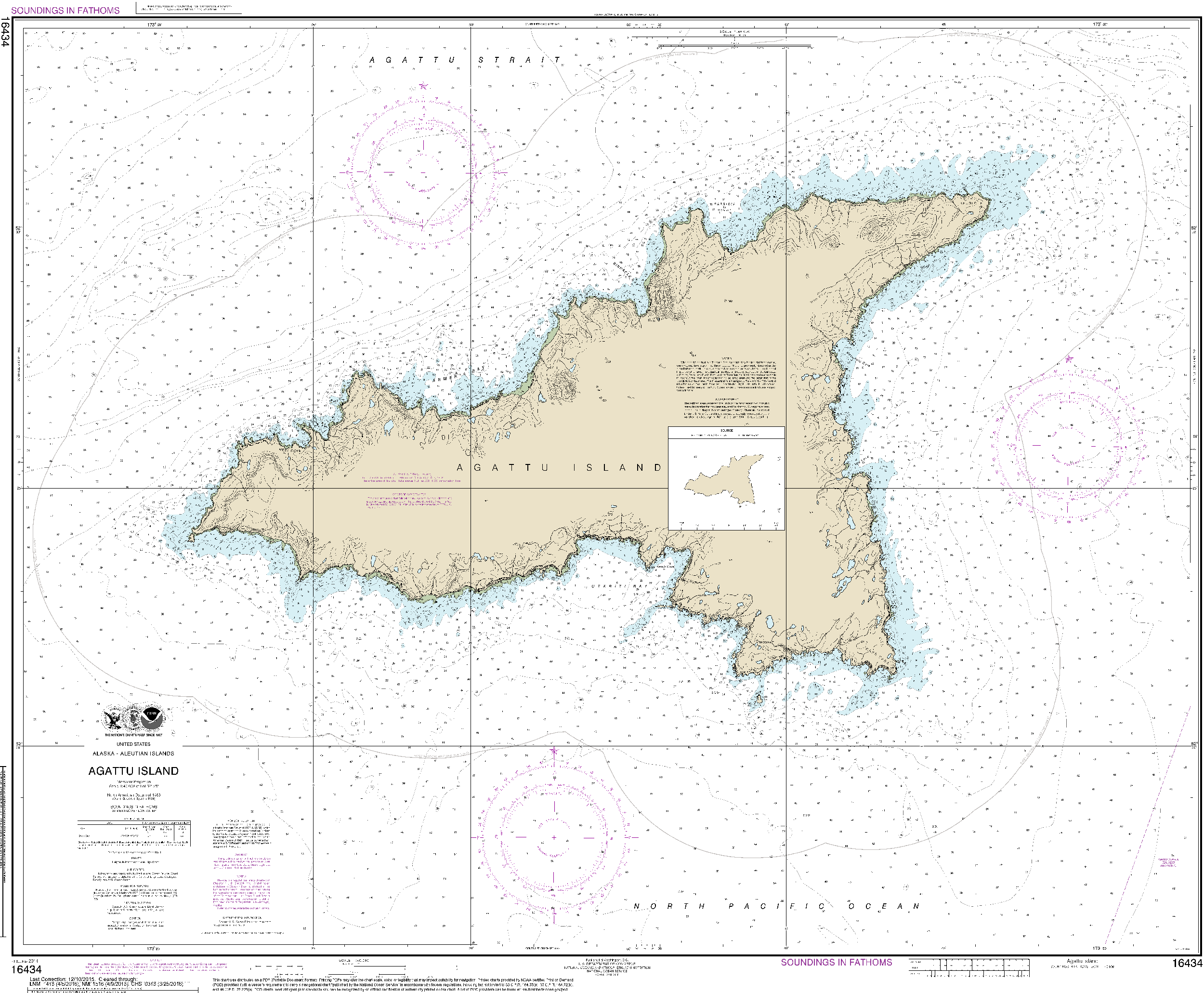NOAA Nautical Chart 16434: Agattu Island 