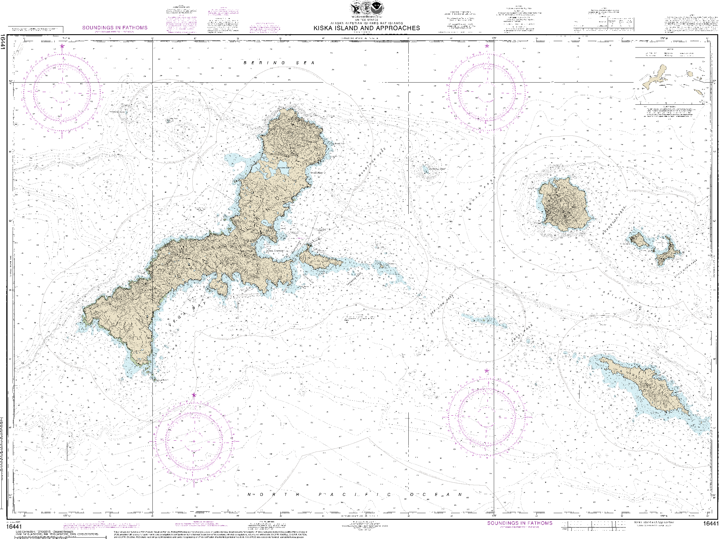 NOAA Nautical Chart 16441: Kiska Island and approaches