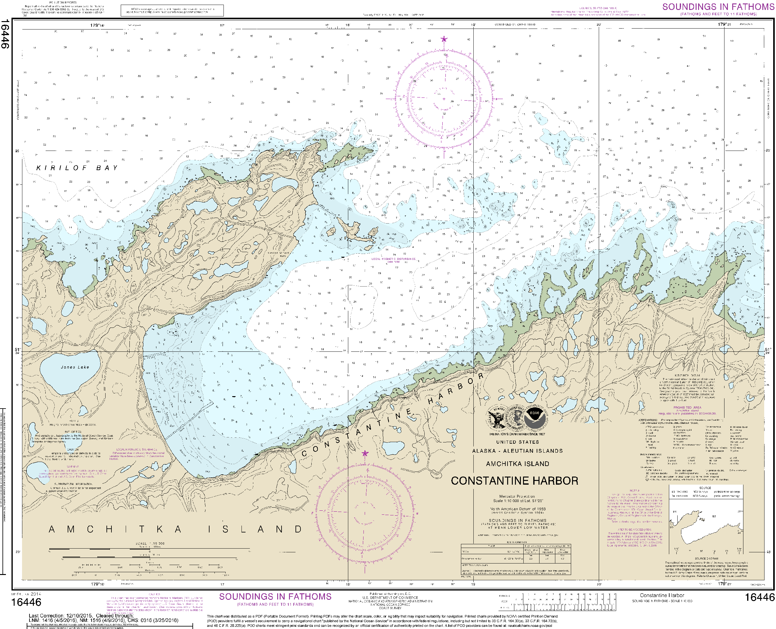 NOAA Nautical Chart 16446: Constantine Harbor, Amchitka Island