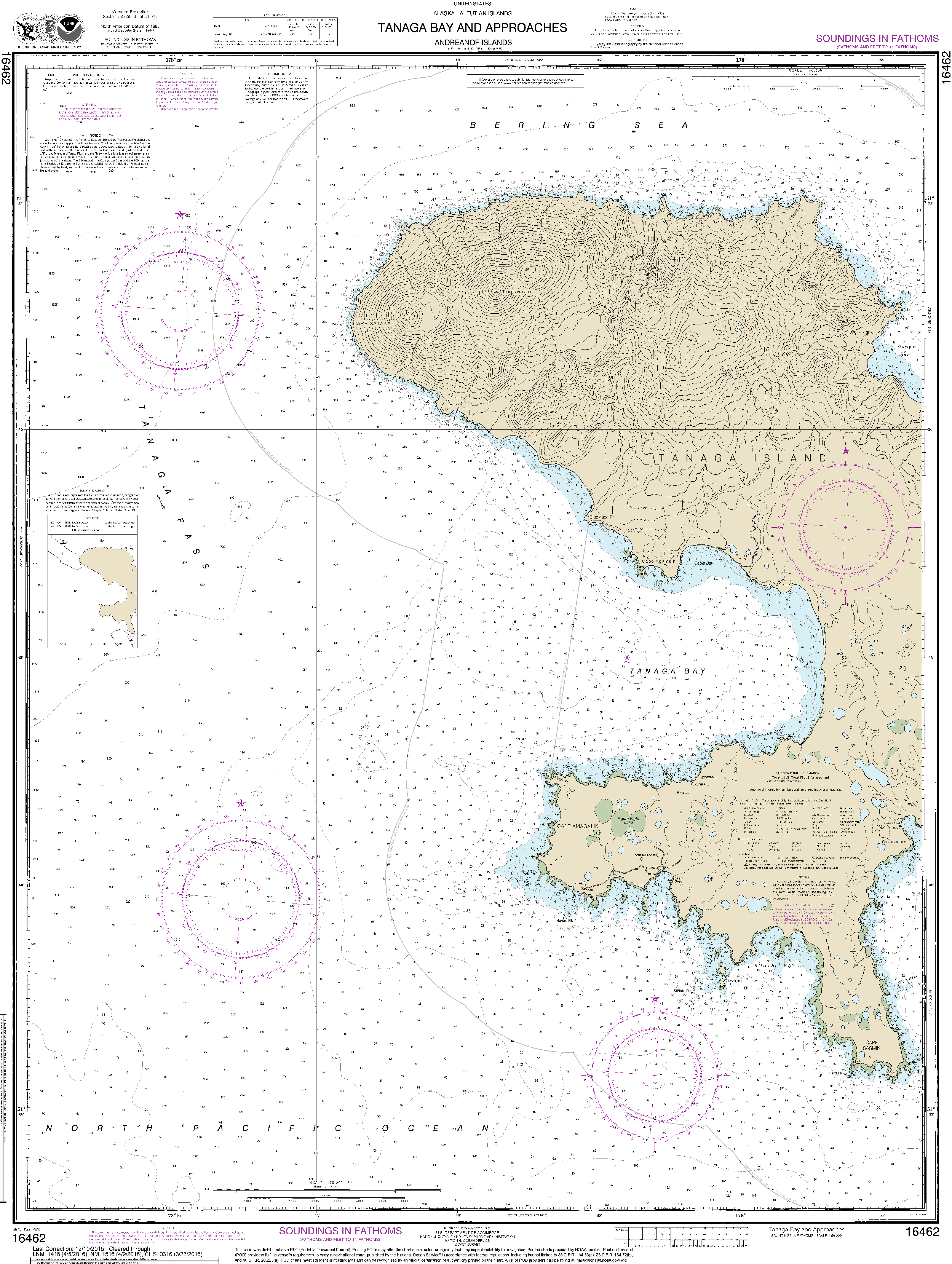 NOAA Nautical Chart 16462: Andrenof. Islands Tanga Bay and approaches