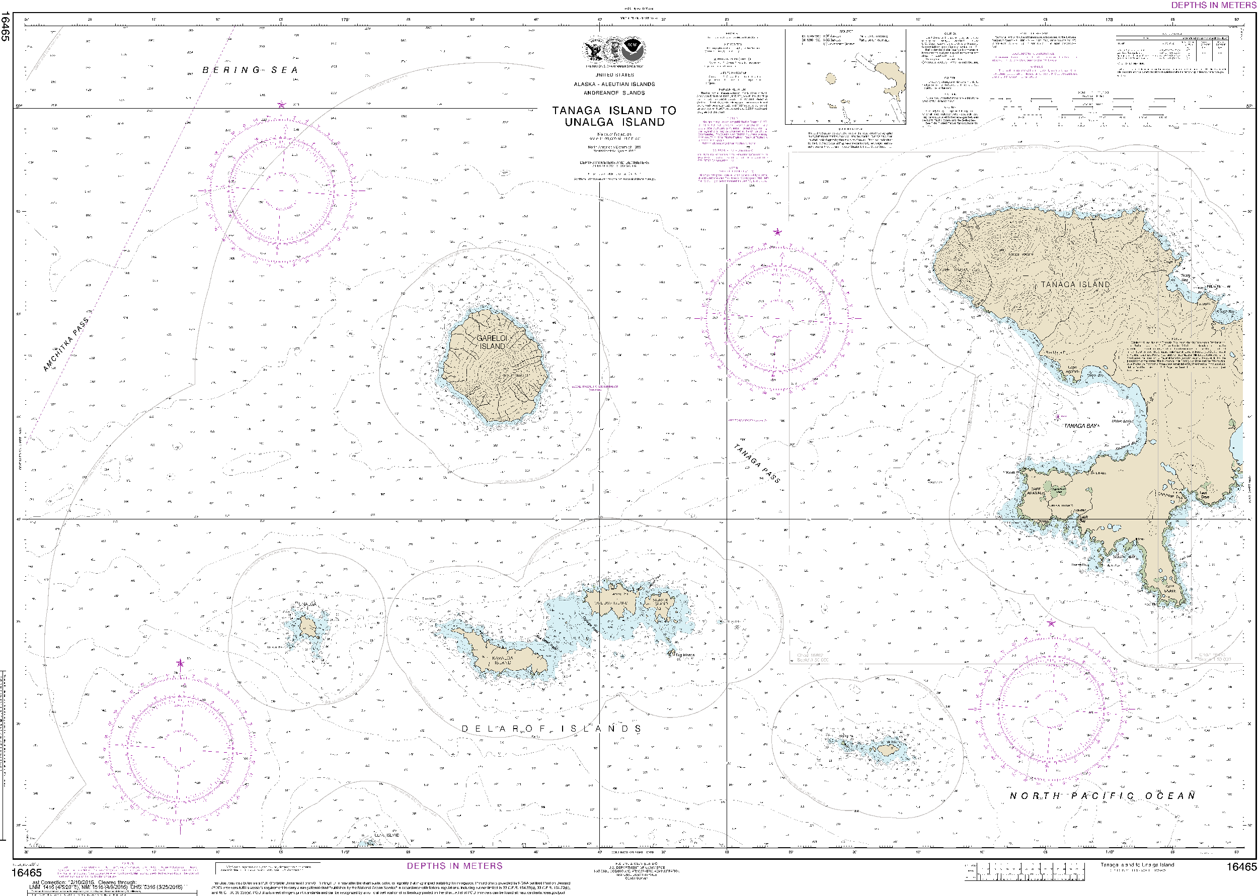 NOAA Nautical Chart 16465: Tanaga Island to Unalga Island