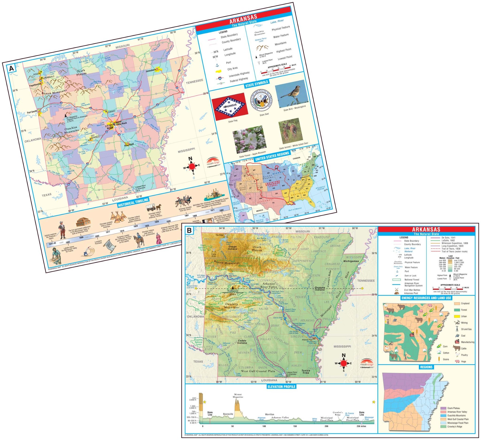 Kappa Map Group  arkansas state primary thematic deskpad map multi pack