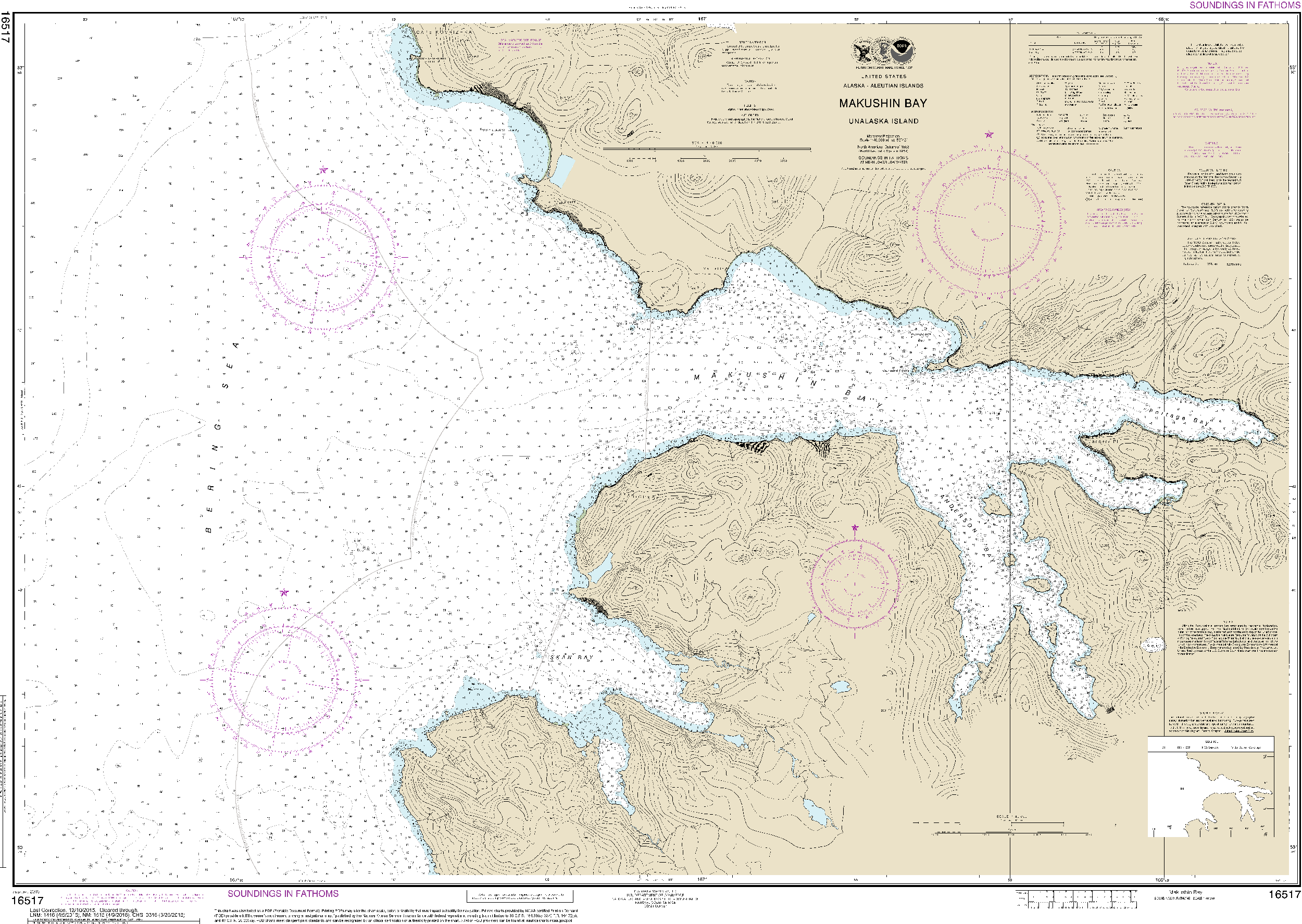 NOAA Nautical Chart 16517: Makushin Bay