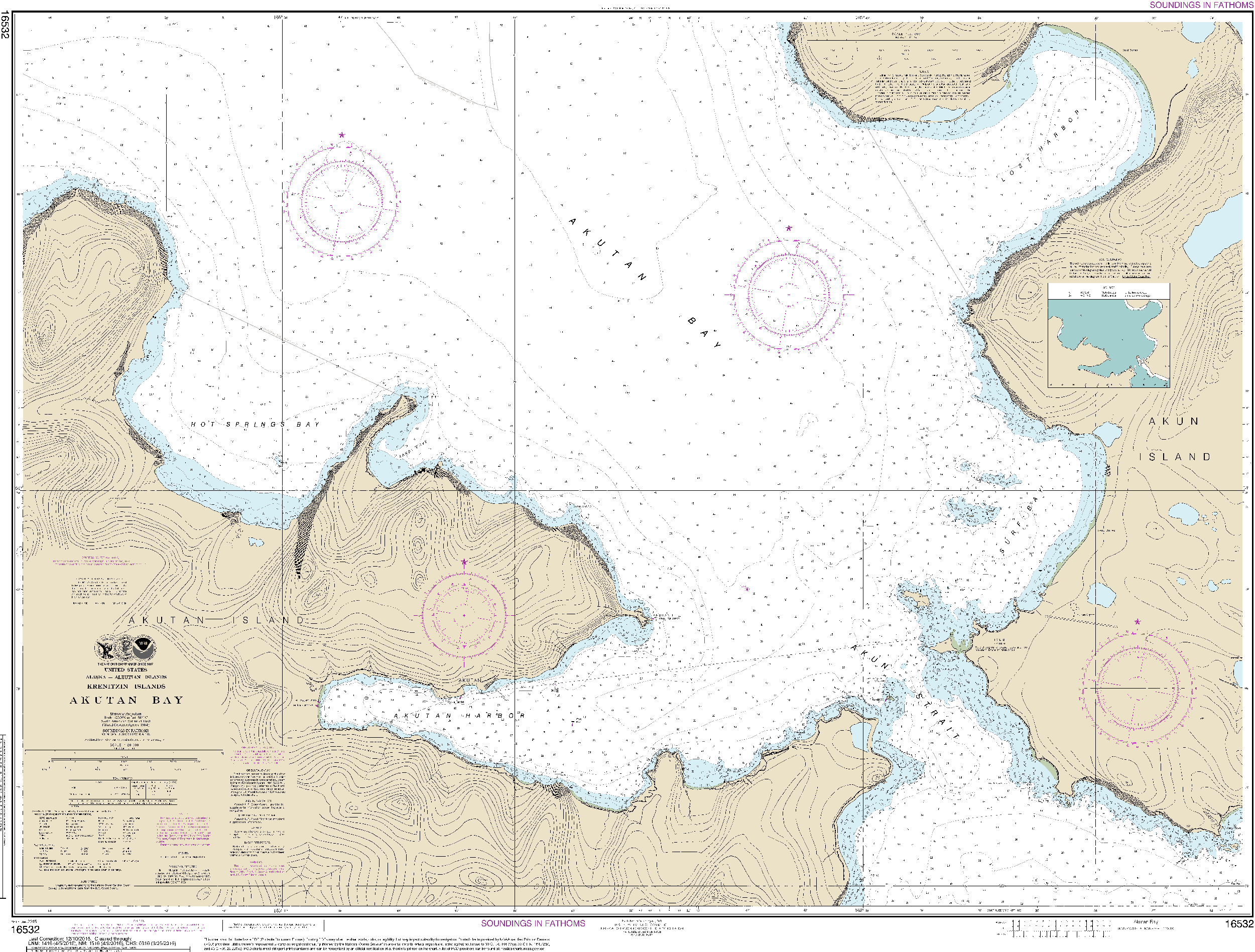 NOAA Nautical Chart 16532: Akutan Bay, Krenitzin Islands