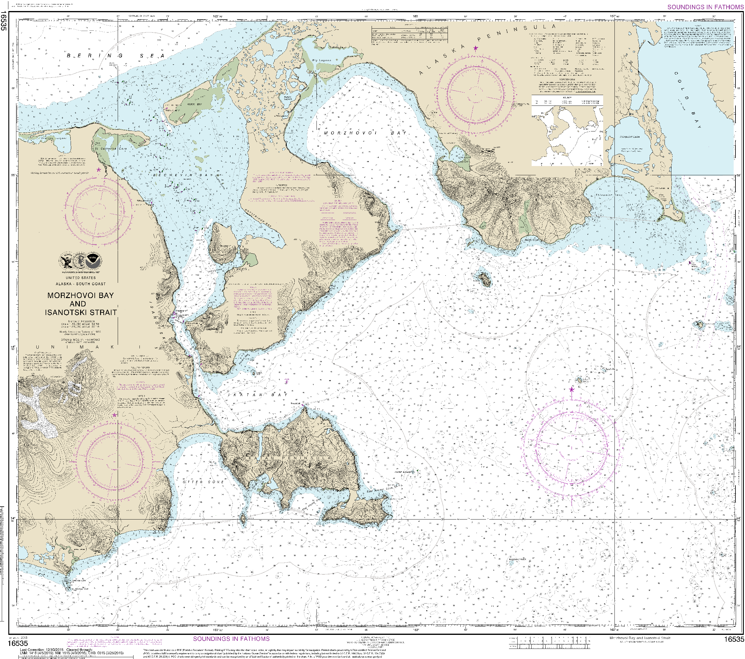 NOAA Nautical Chart 16535: Morzhovoi Bay and Isanotski Strait