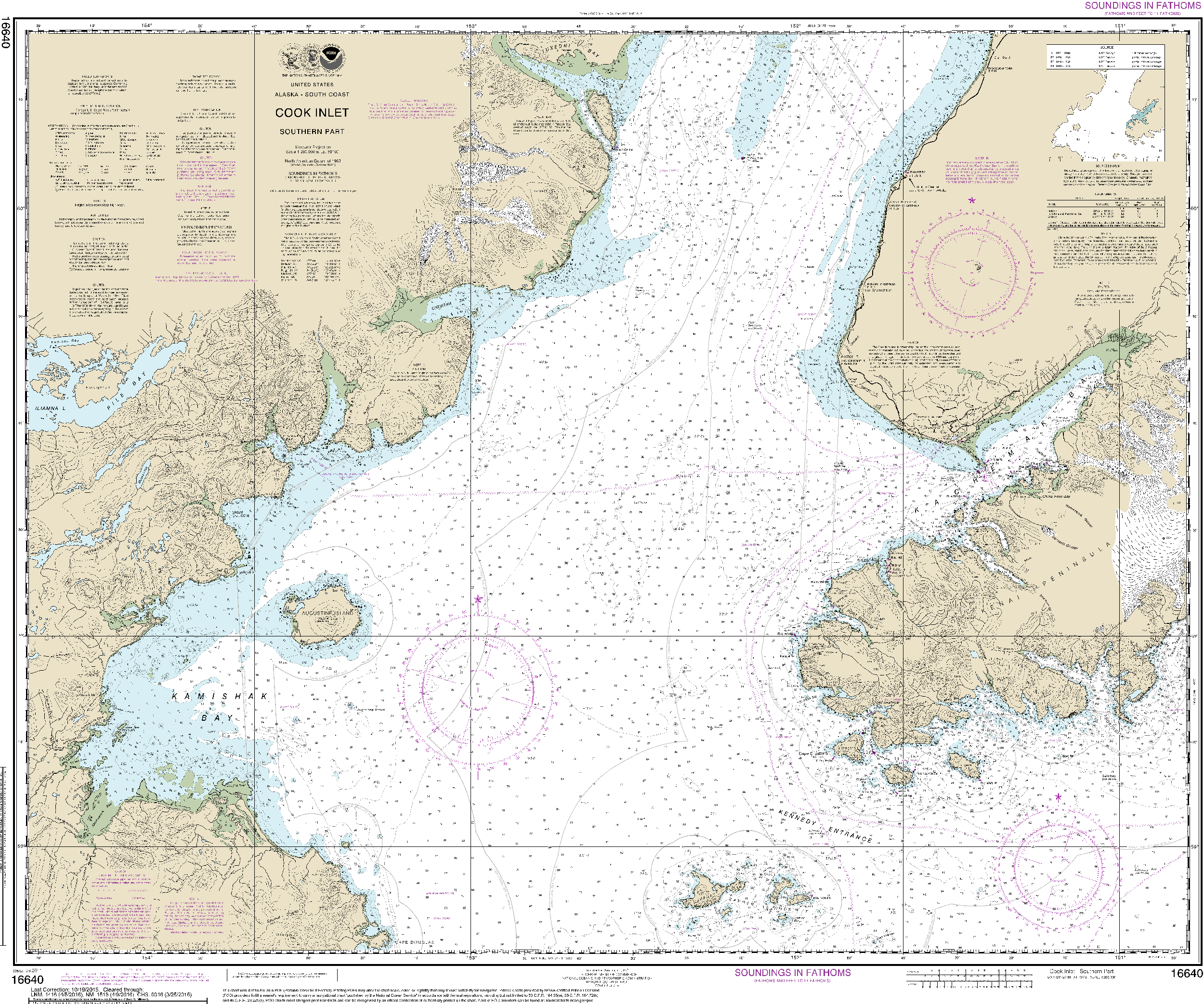 NOAA Nautical Chart 16640: Cook Inlet-southern part – GeoMart