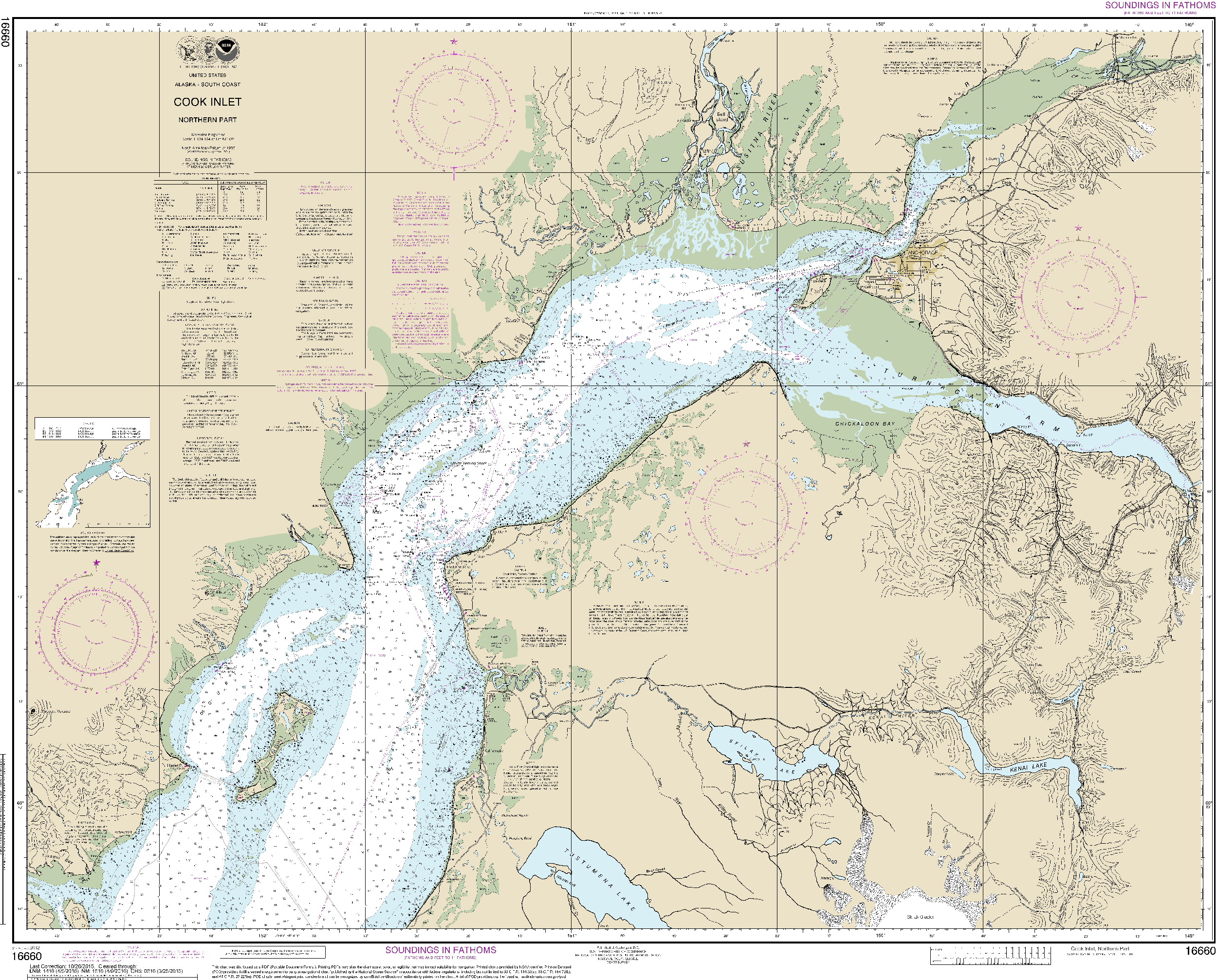 NOAA Nautical Chart 16660: Cook Inlet-northern part