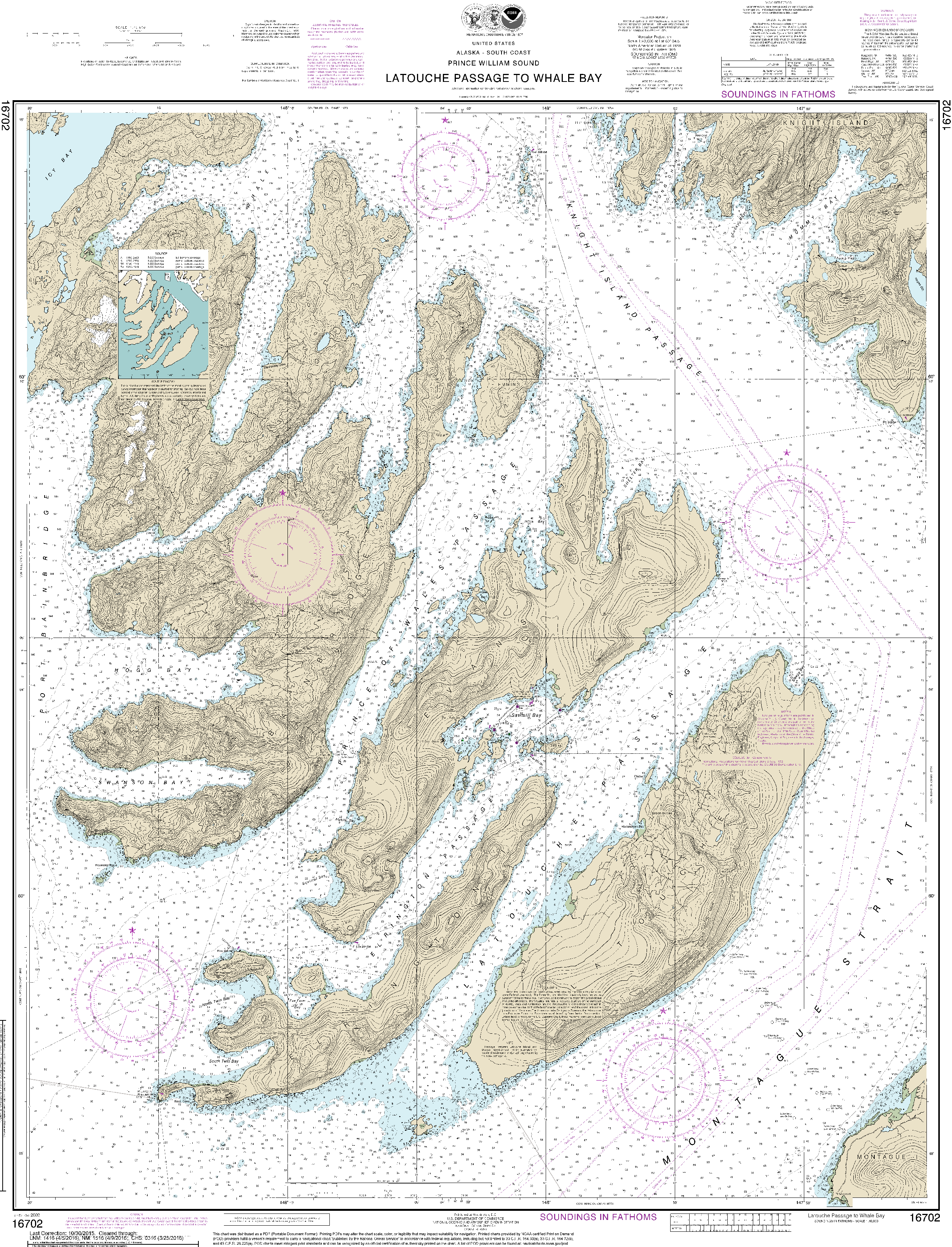 NOAA Nautical Chart 16702: Latouche Passage to Whale Bay
