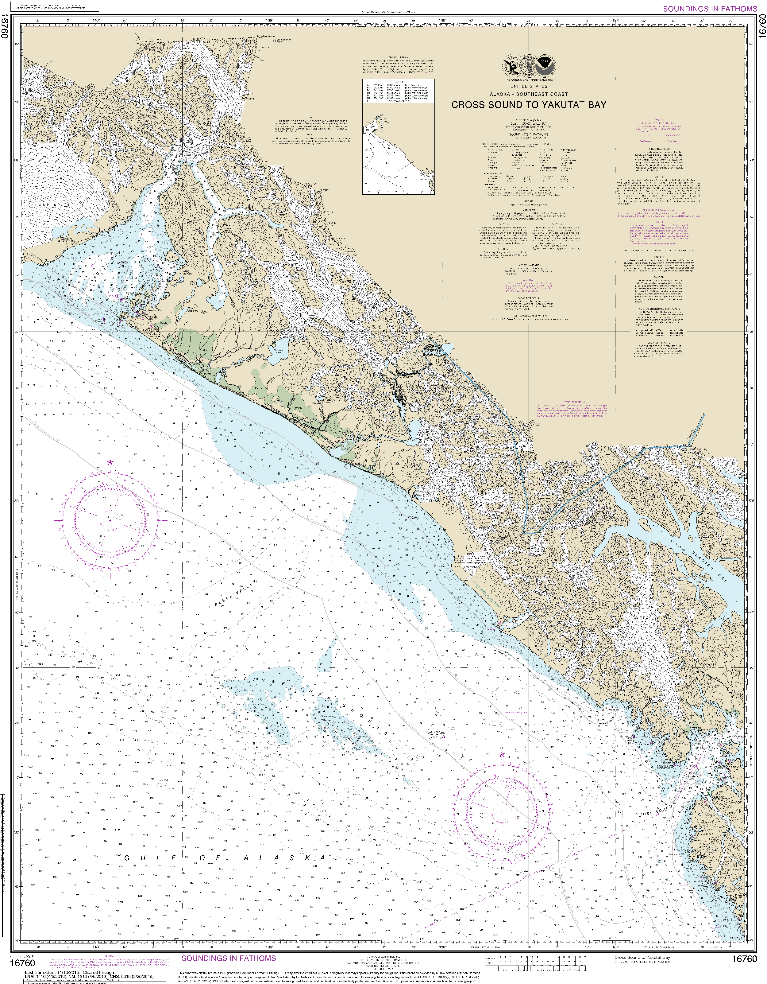 NOAA Nautical Chart 16760: Cross Sound to Yakutat Bay