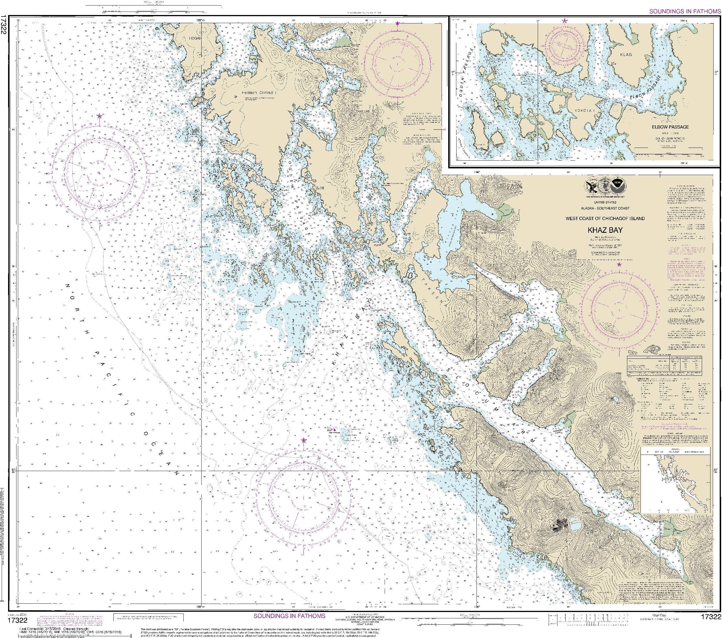 NOAA Nautical Chart 17322: Khaz Bay, Chichagof Island Elbow Passage
