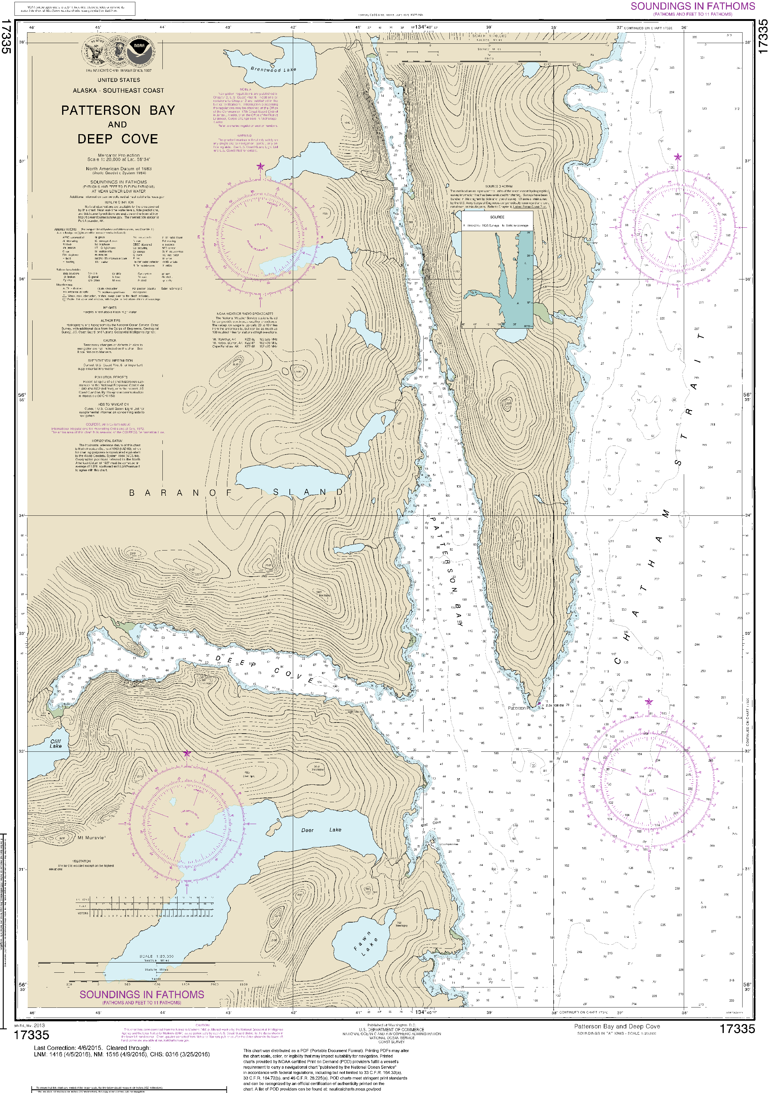 NOAA Nautical Chart 17335: Patterson Bay and Deep Cove