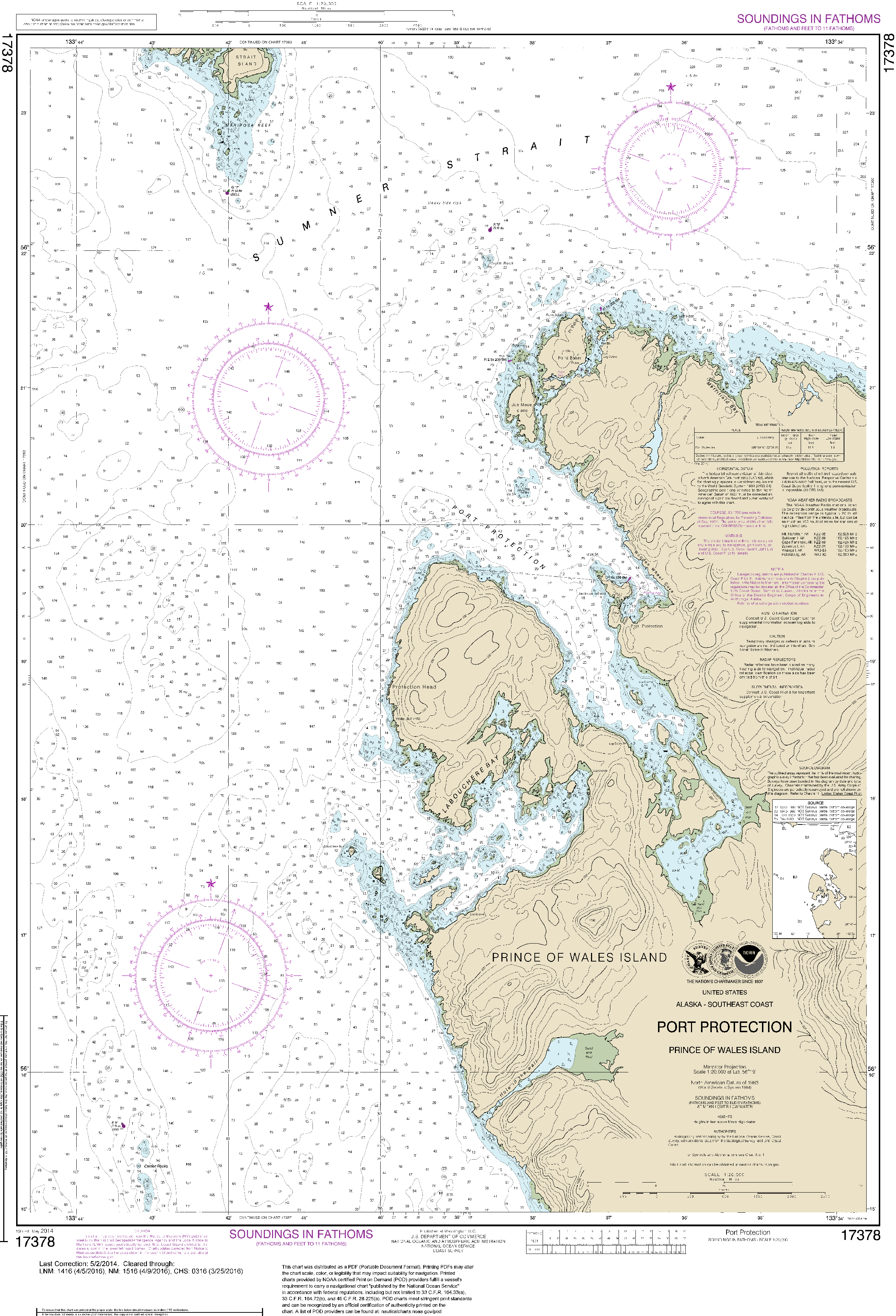 NOAA Nautical Chart 17378: Port Protection, Prince of Wales Island