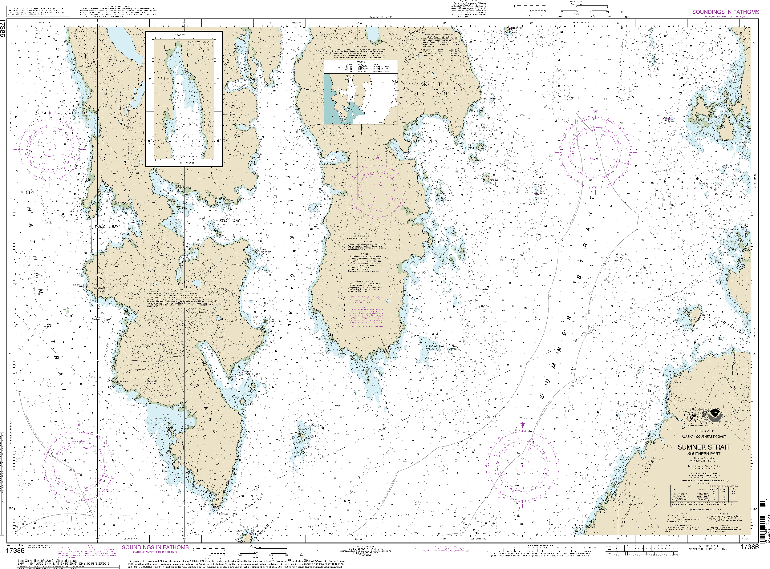 NOAA Nautical Chart 17386: Sumner Strait-Southern part