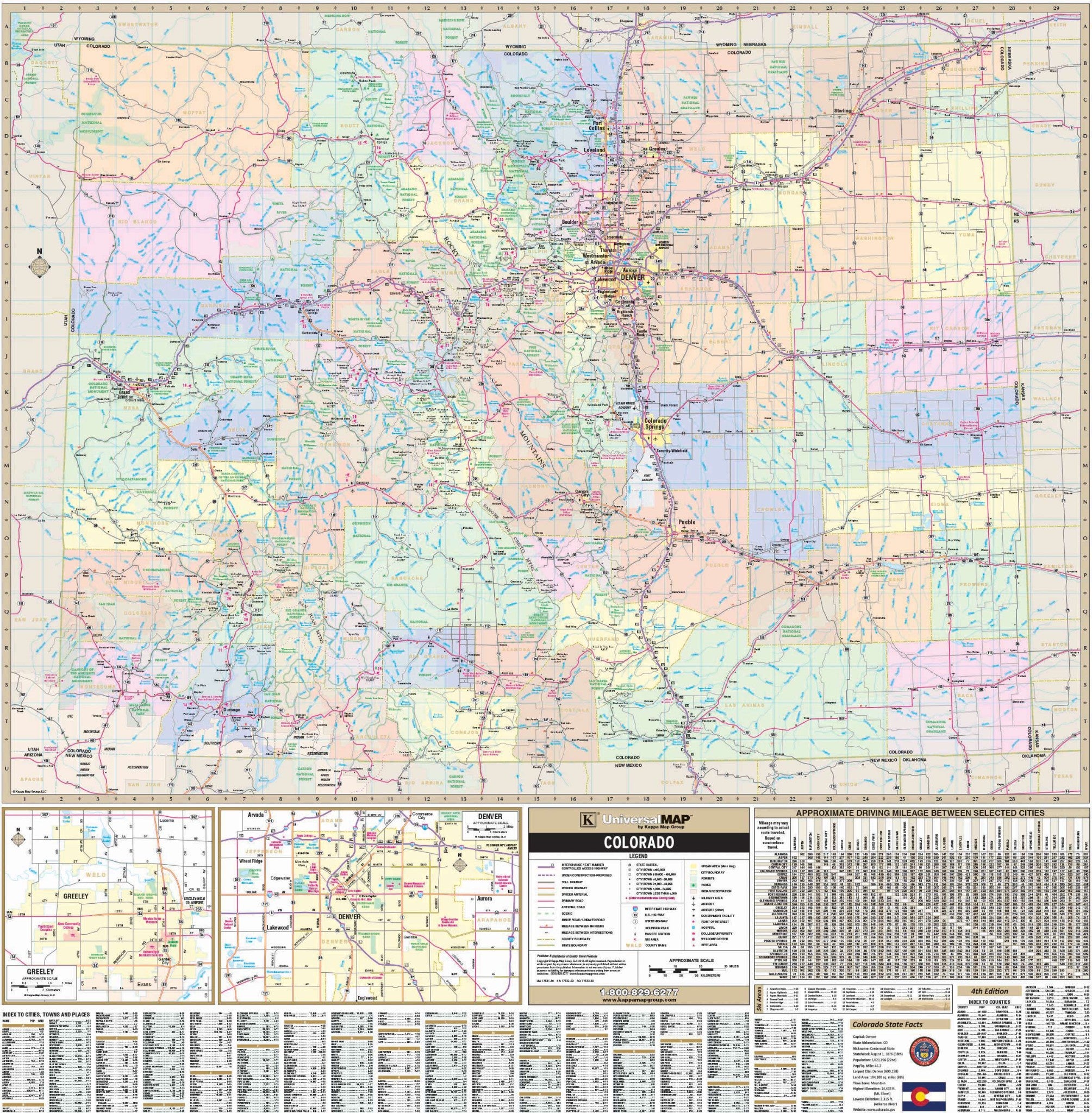 Colorado State Pull Down Wall Map