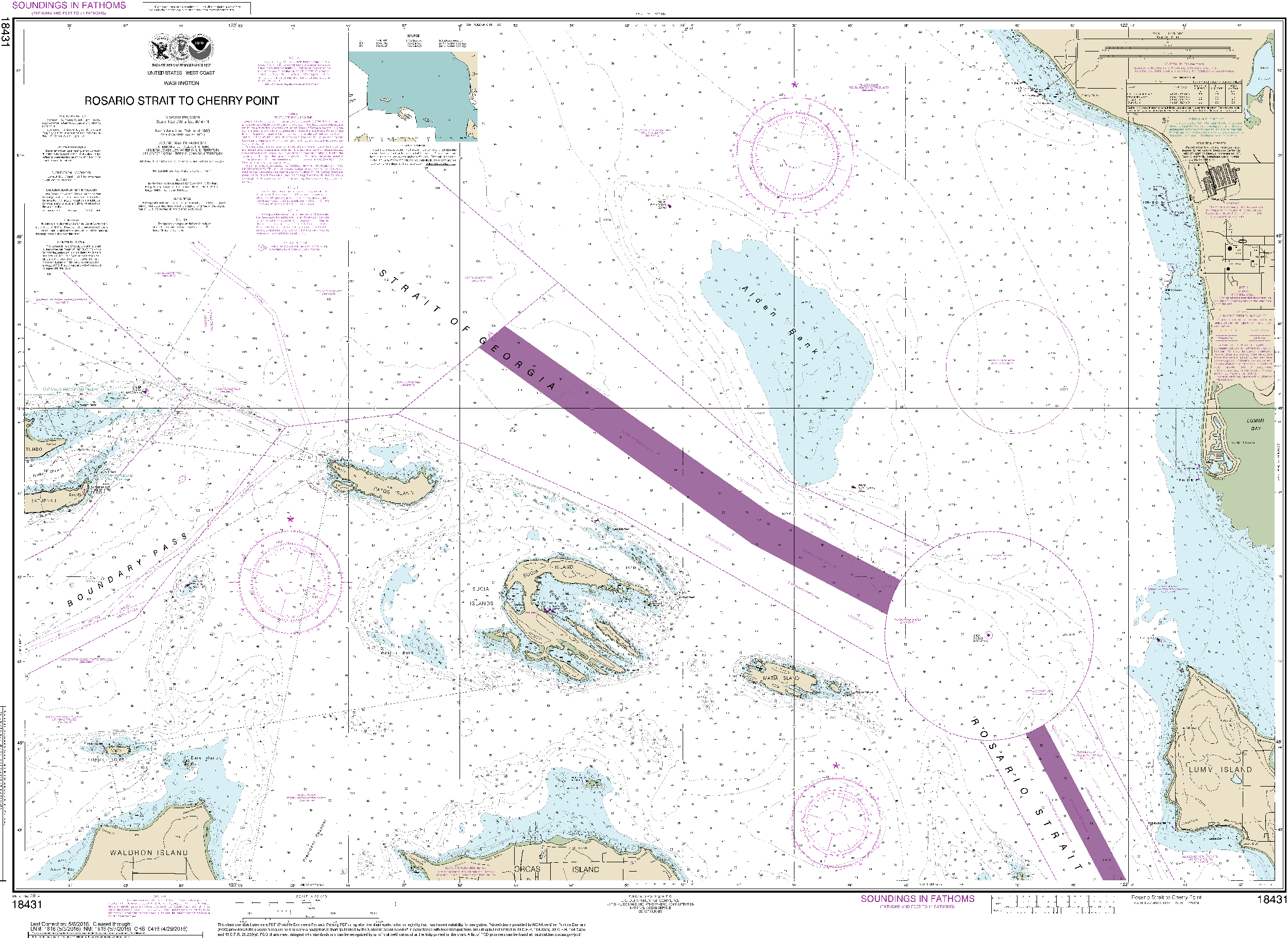 NOAA Nautical Chart 18431: Rosario Stait to Cherry Point