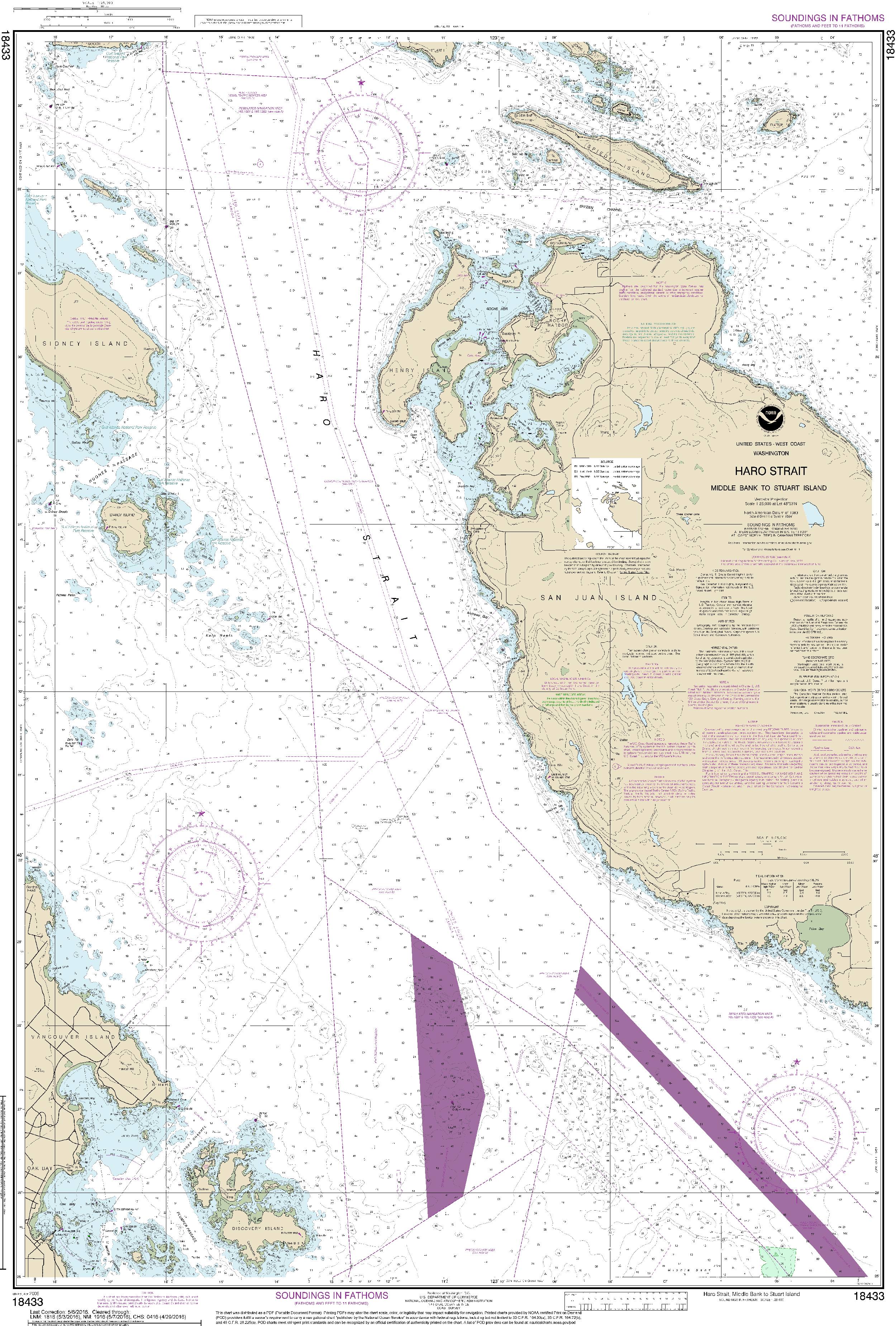 NOAA Nautical Chart 18433: Haro-Strait-Middle Bank to Stuart Island