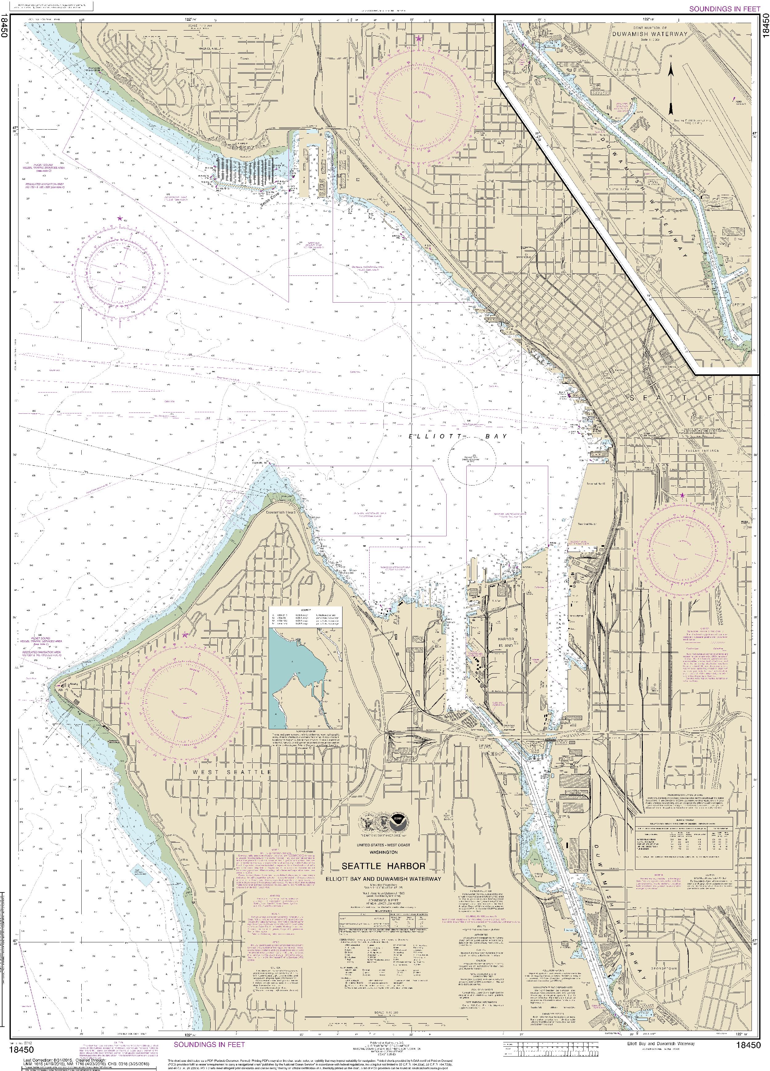 NOAA Nautical Chart 18450: Seattle Harbor, Elliott Bay and Duwamish Waterway