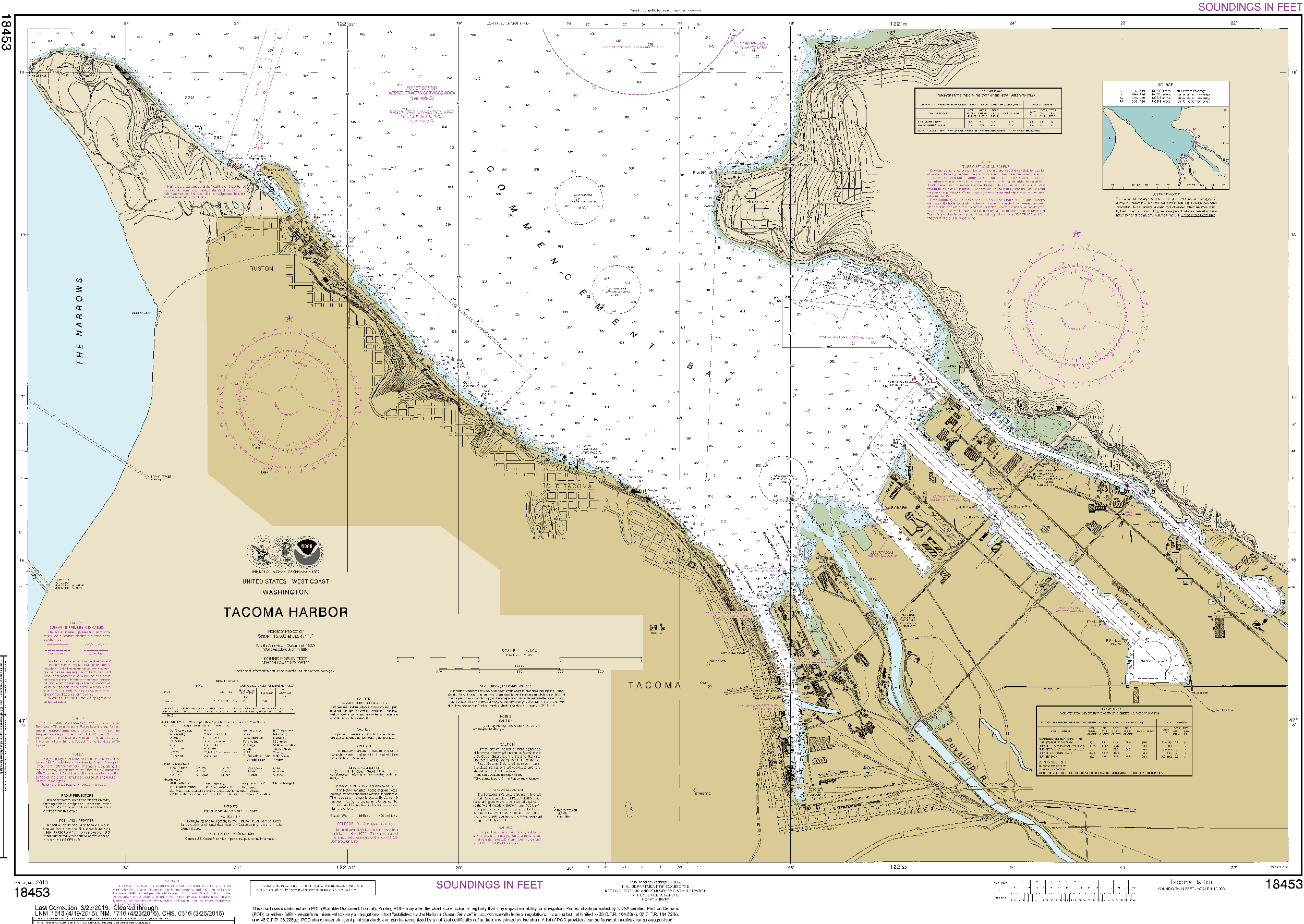 NOAA Nautical Chart 18453: Tacoma Harbor