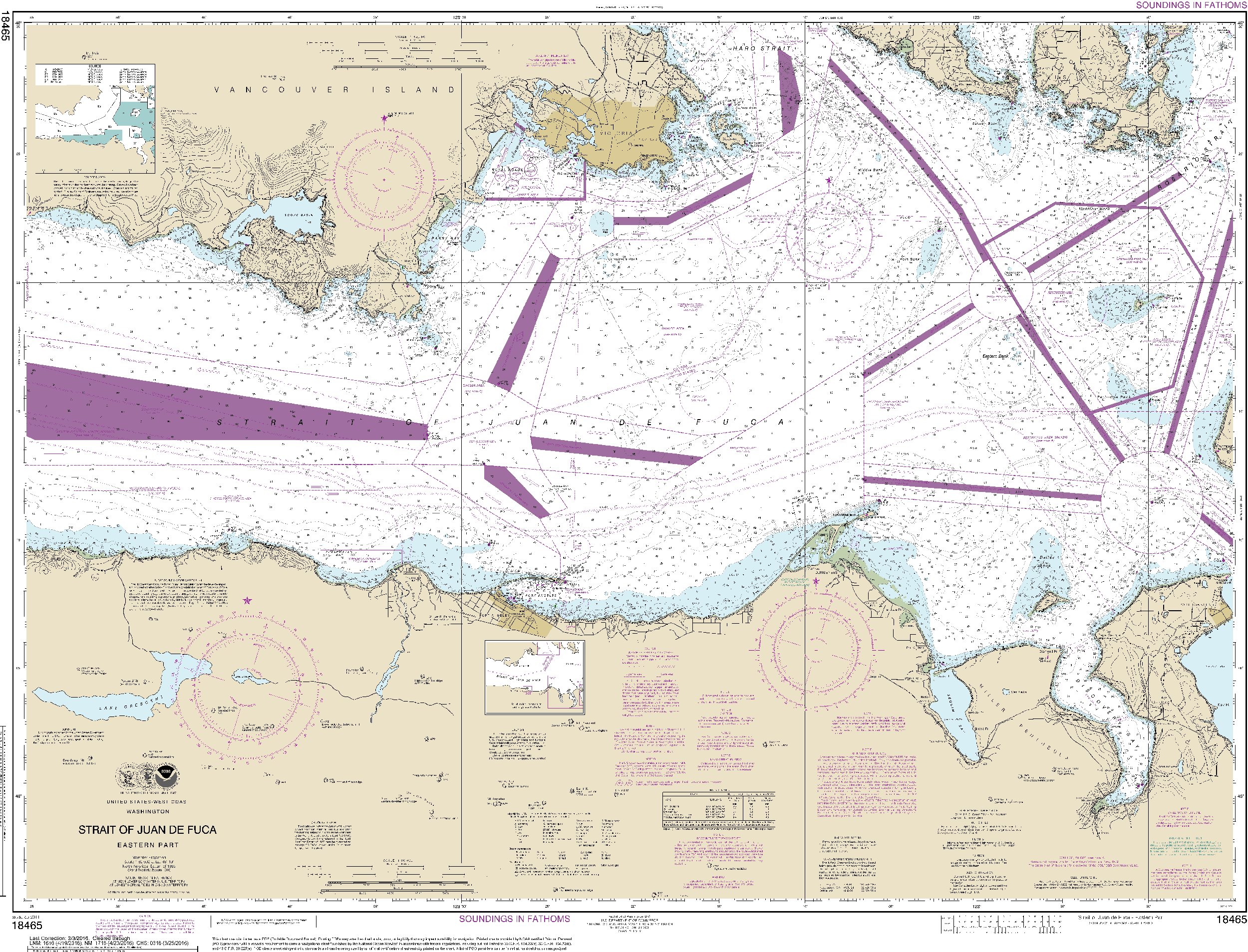 NOAA Nautical Chart 18465: Strait of Juan de Fuca-eastern part