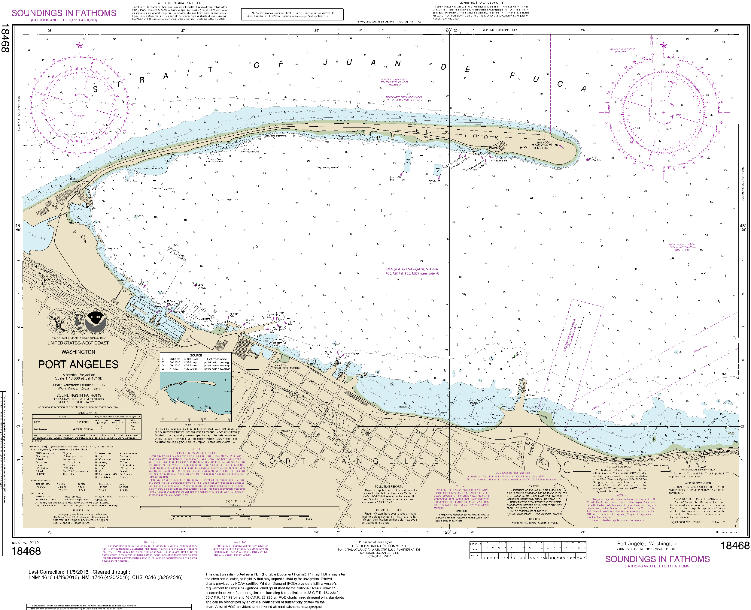 NOAA Nautical Chart 18468: Port Angeles