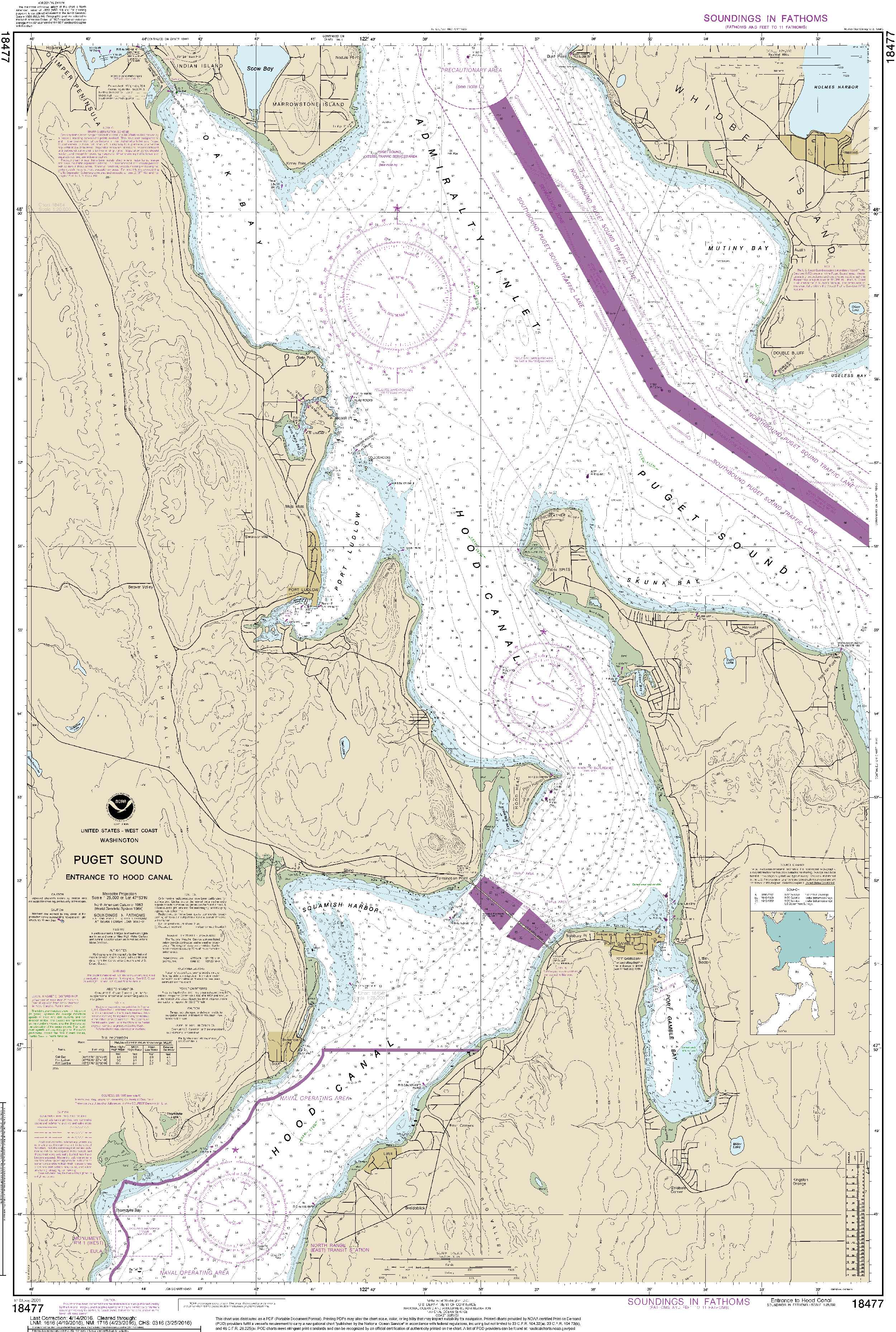 NOAA Nautical Chart 18477: Puget Sound-Entrance to Hood Canal