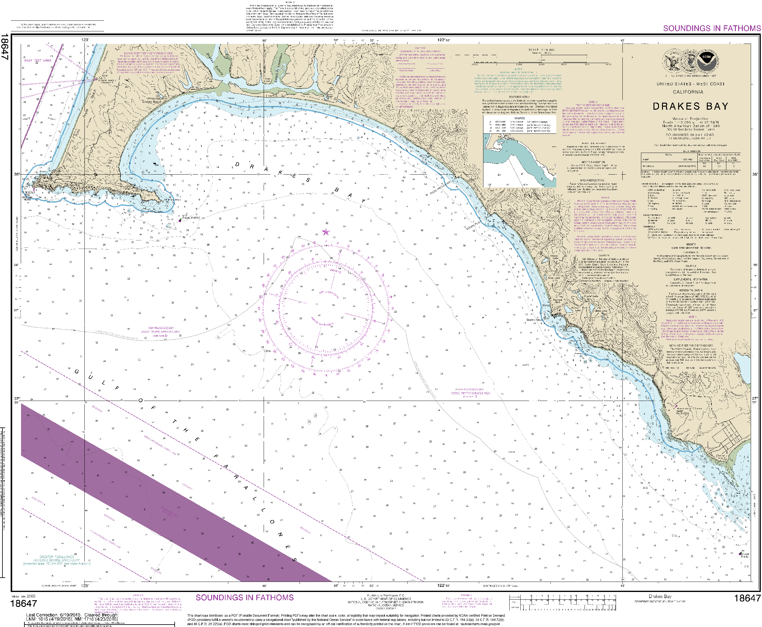 NOAA Nautical Chart 18647: Drakes Bay