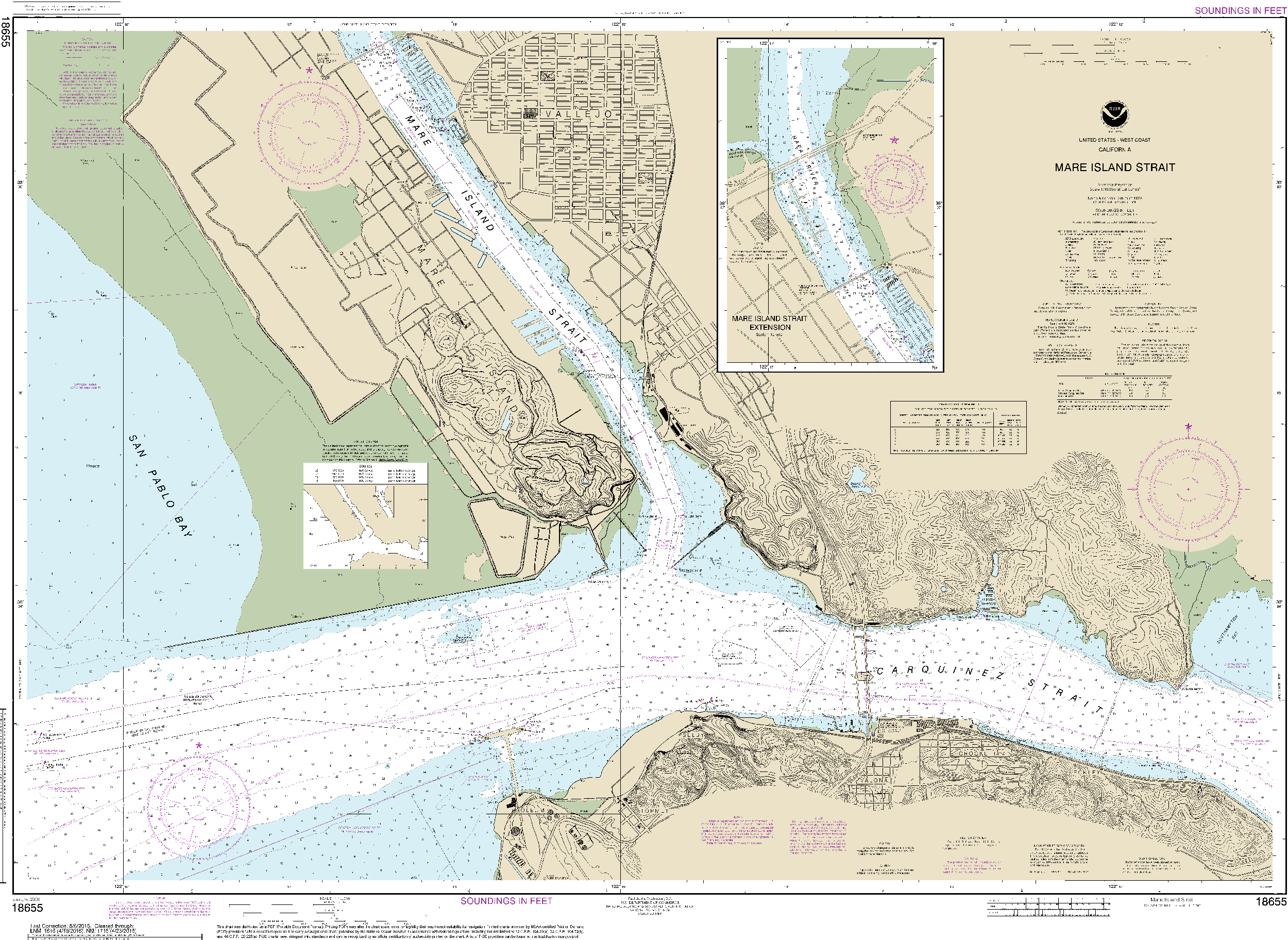 NOAA Nautical Chart 18655: Mare Island Strait