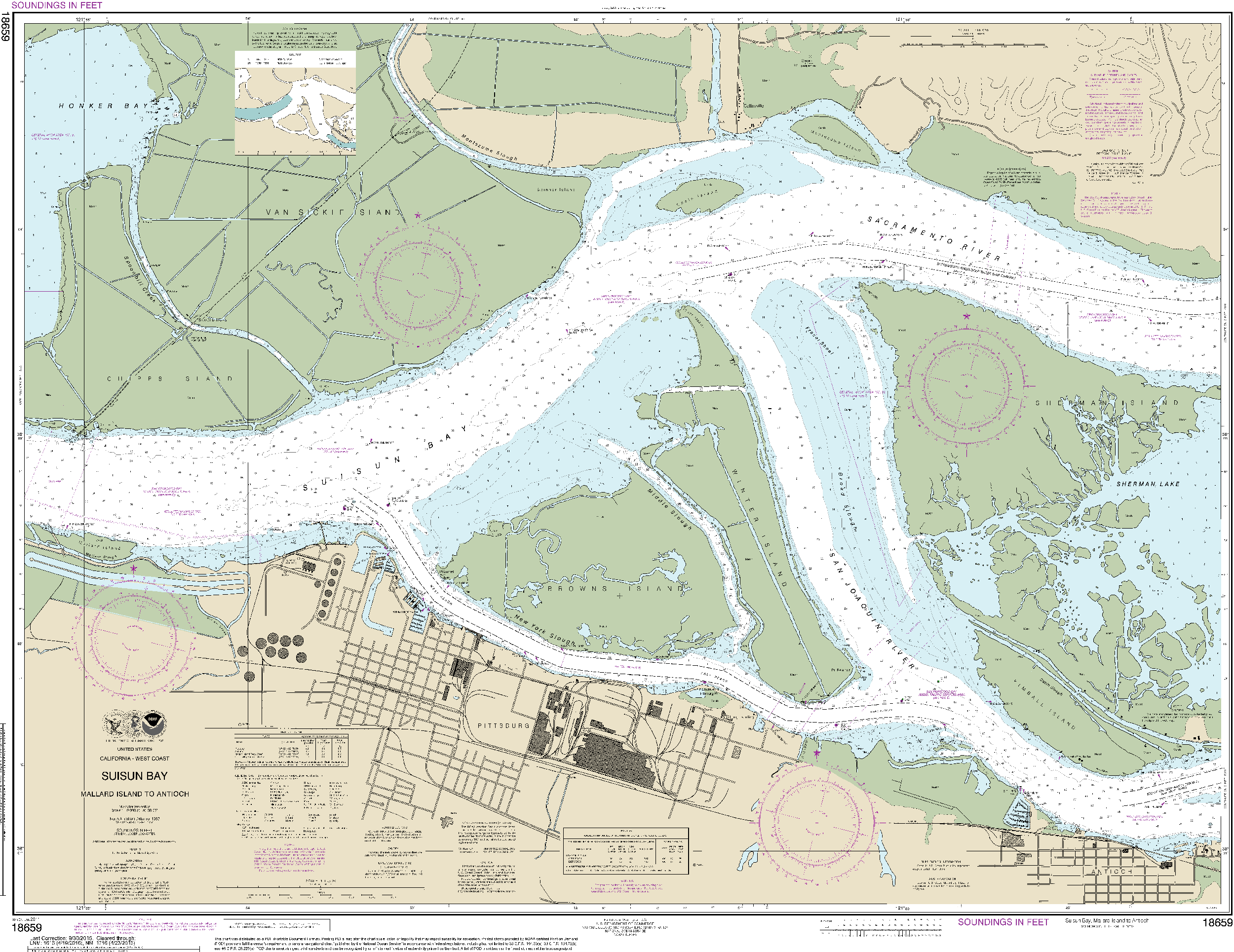 NOAA Nautical Chart 18659: SUISUN BAY-Mallard Island to Antioch