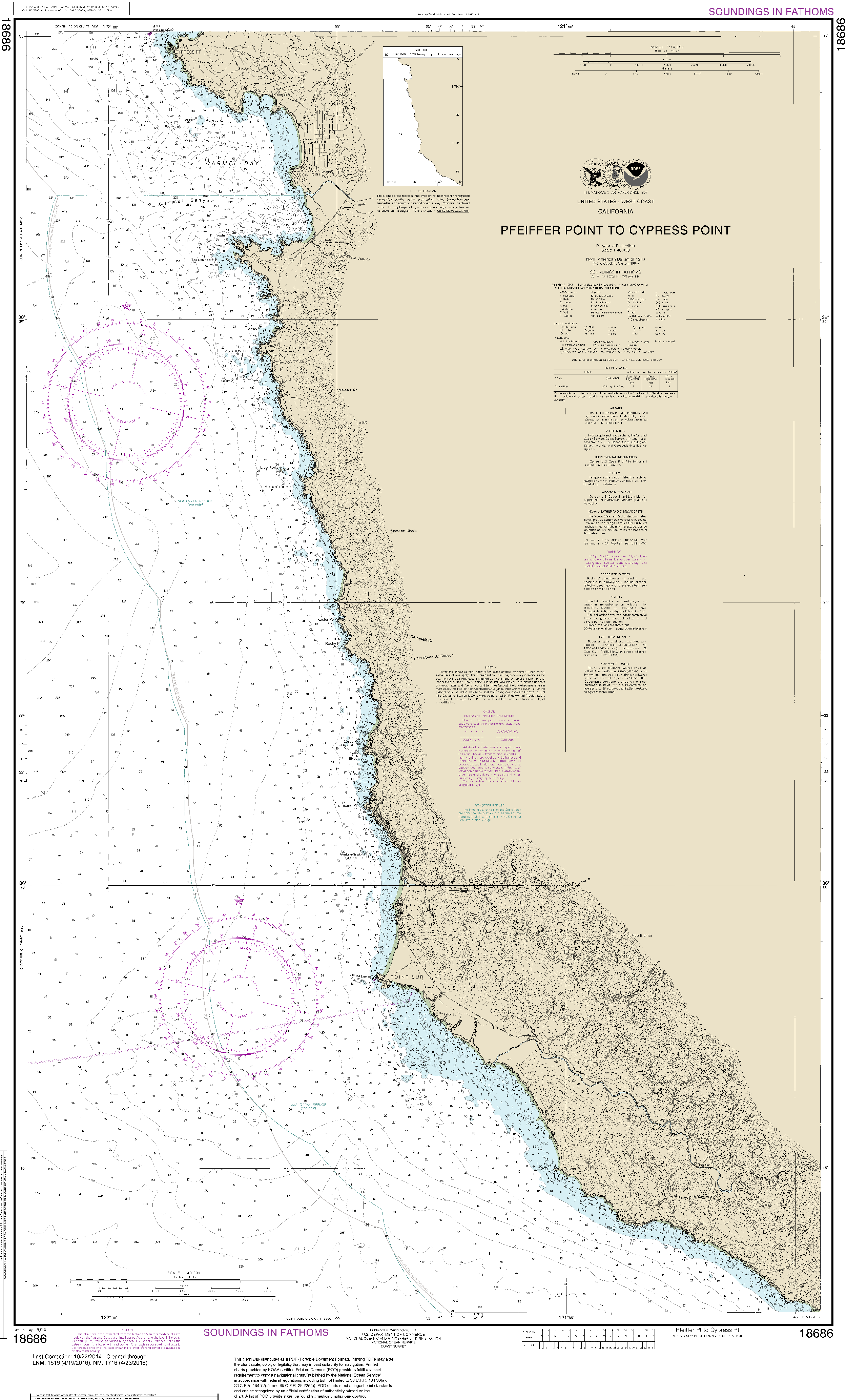 NOAA Nautical Chart 18686: Pfeiffer Point to Cypress Point