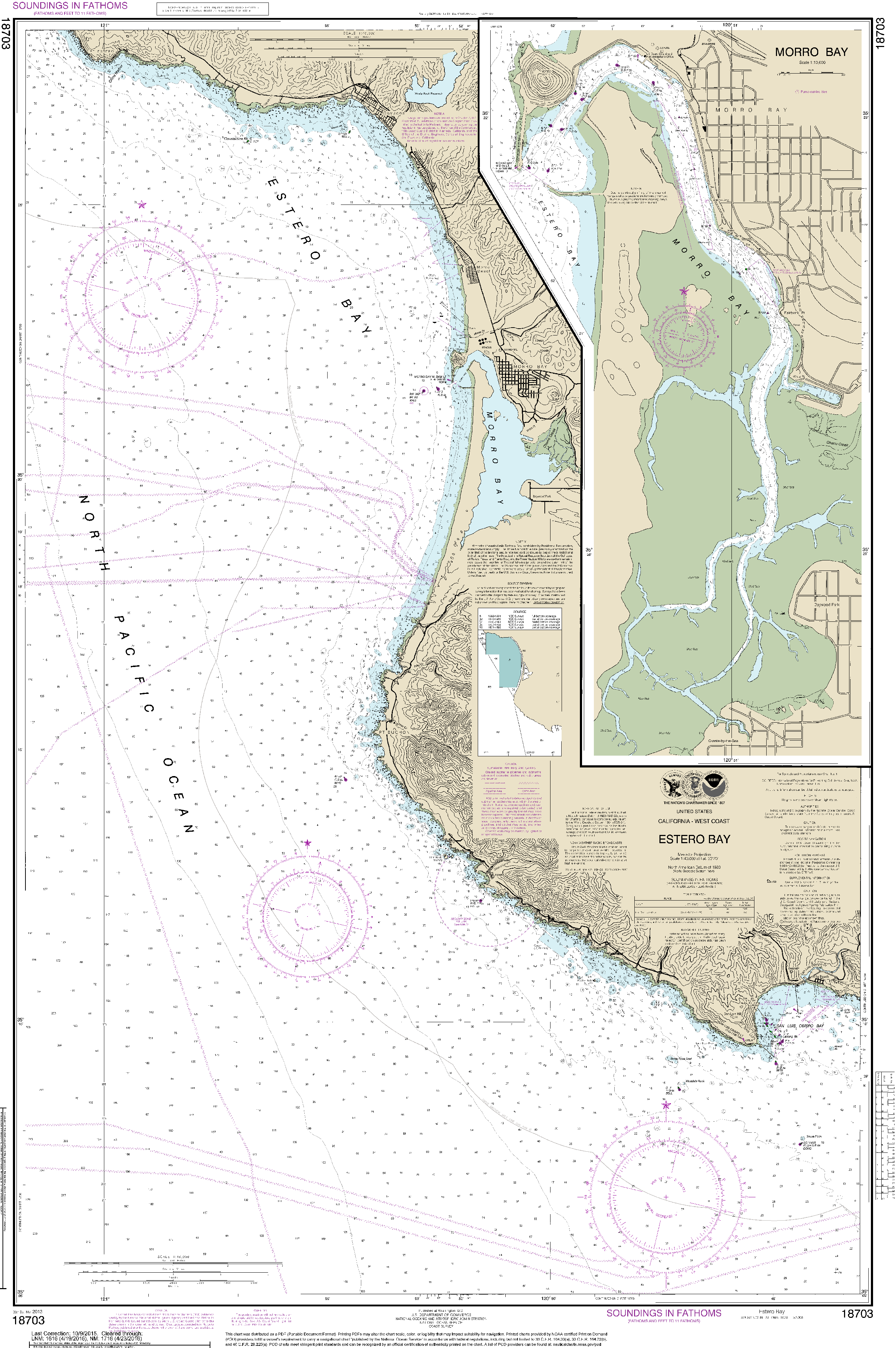 NOAA Nautical Chart 18703: Estero Bay;Morro Bay