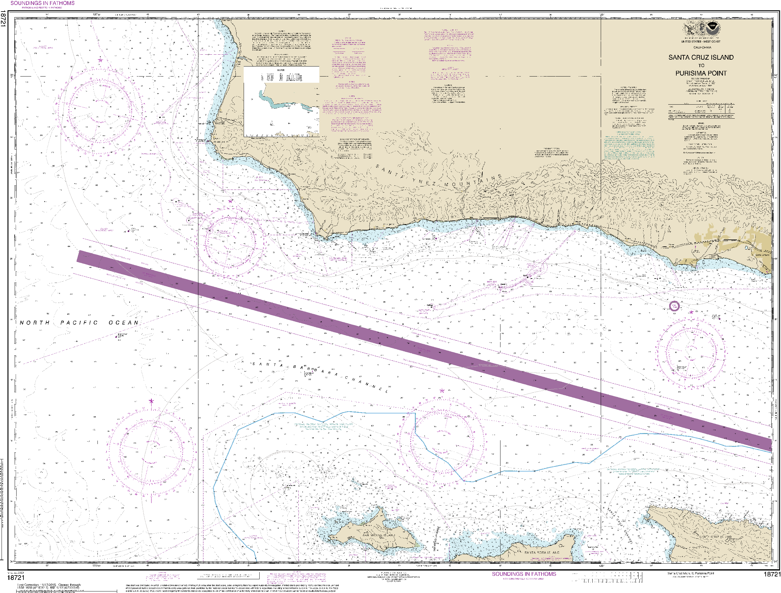 NOAA Nautical Chart 18721: Santa Cruz Island to Purisima Point