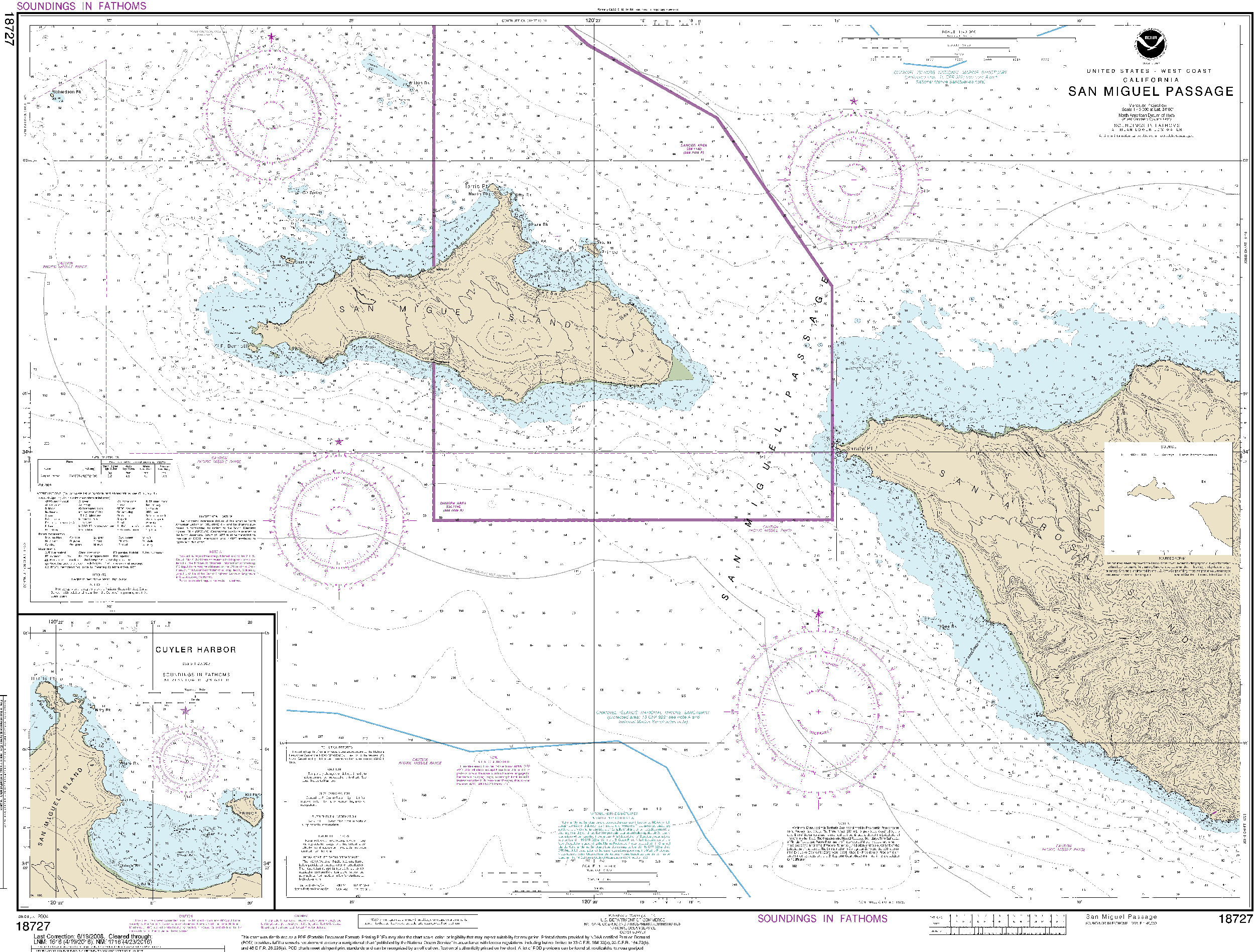 NOAA Nautical Chart 18727: San Miguel Passage;Cuyler Harbor 