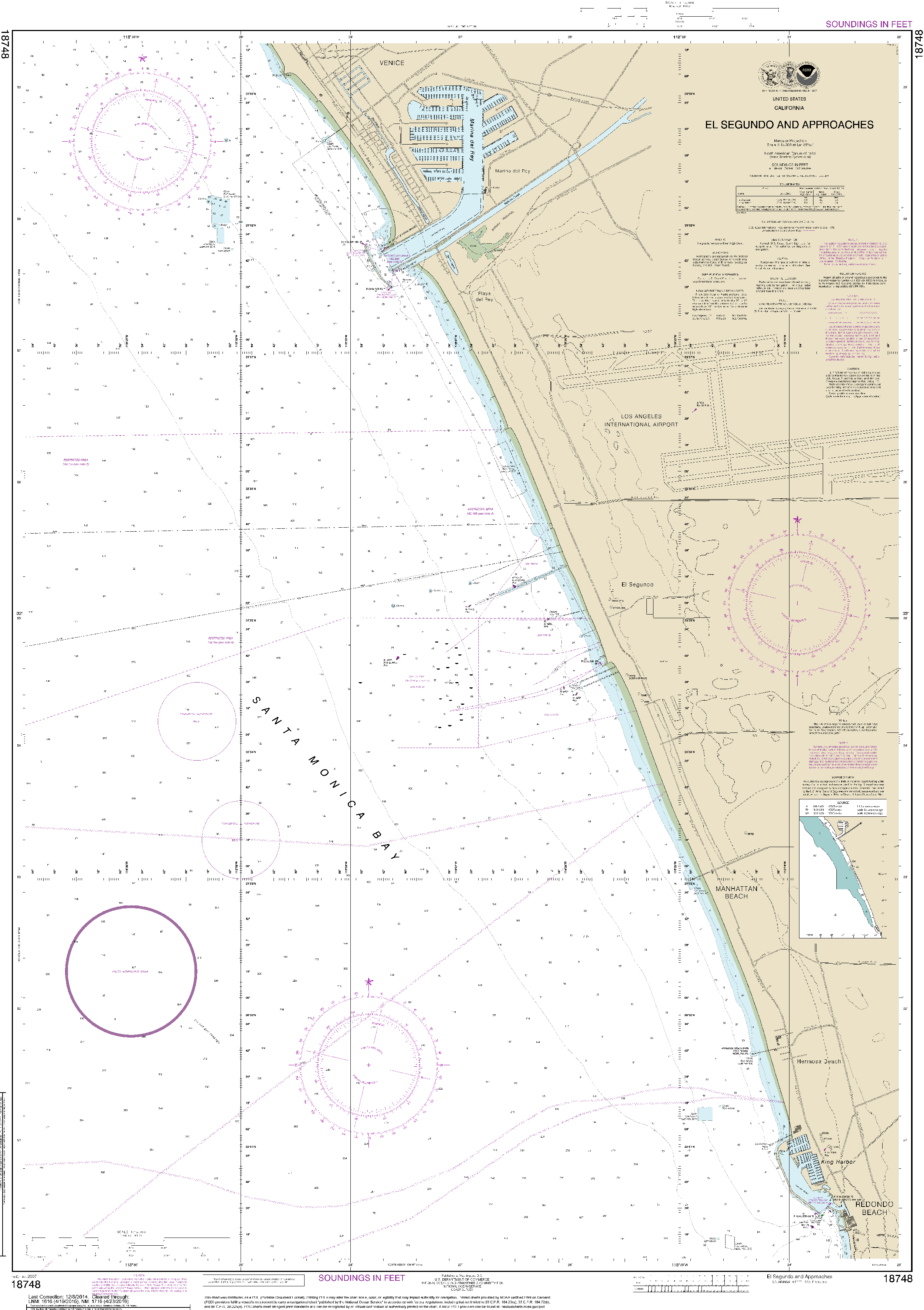 NOAA Nautical Chart 18748: El Segundo and Approaches