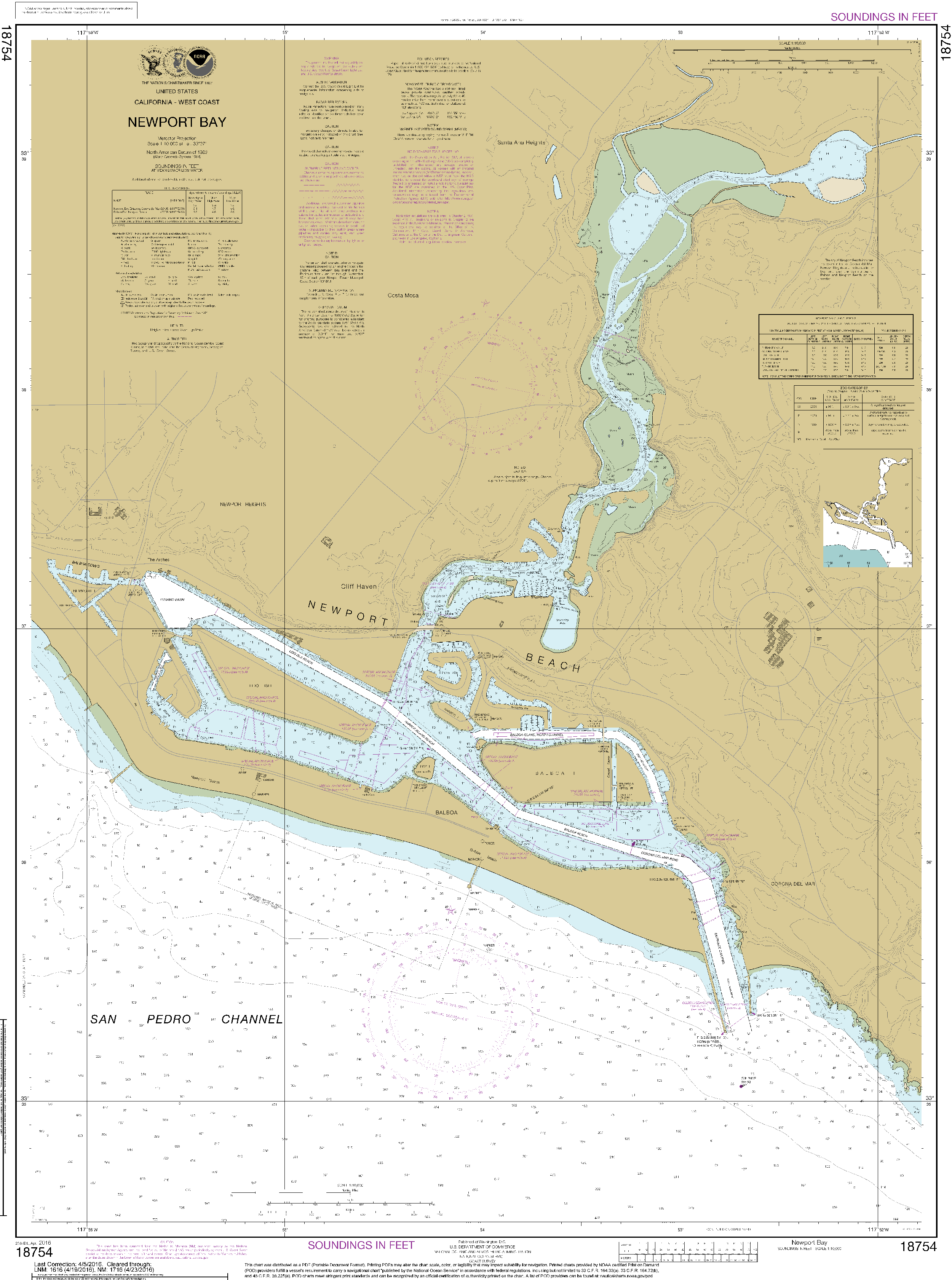 NOAA Nautical Chart 18754: Newport Bay