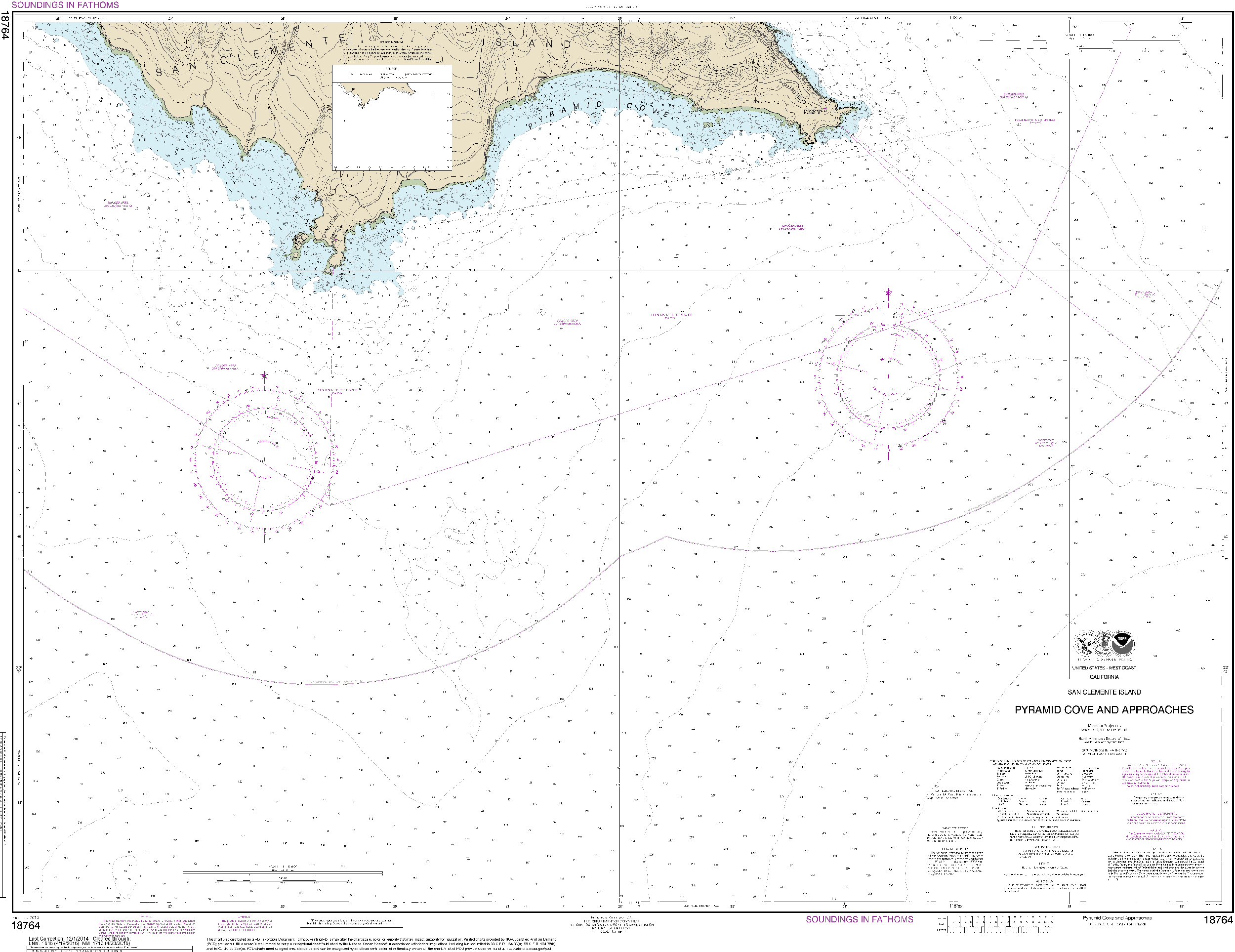 NOAA Nautical Chart 18764: San Clemente Island Pyramid Cove and approaches