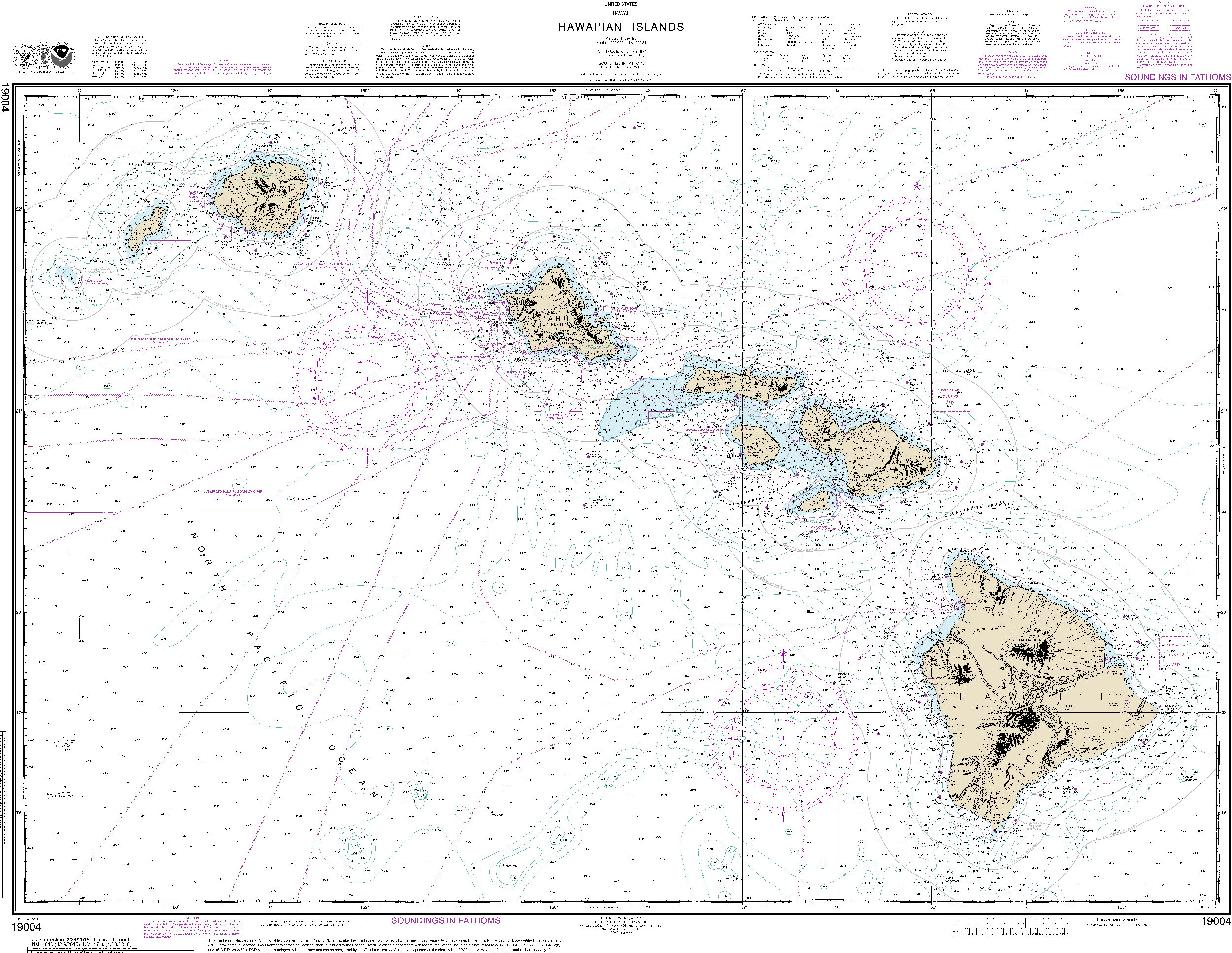 NOAA Nautical Chart 19004: Hawaiƒ??ian Islands