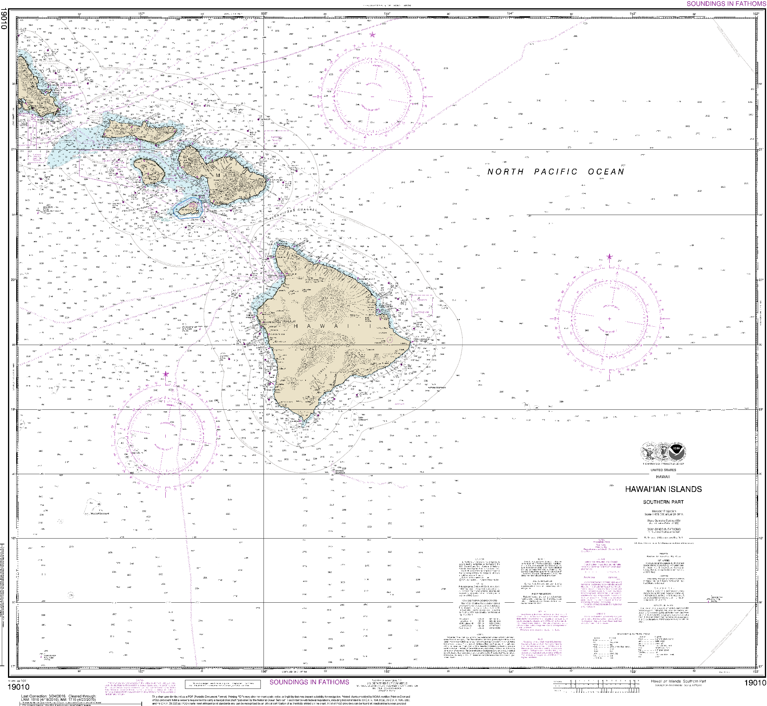 NOAA Nautical Chart 19010: Hawaiƒ??ian Islands southern part