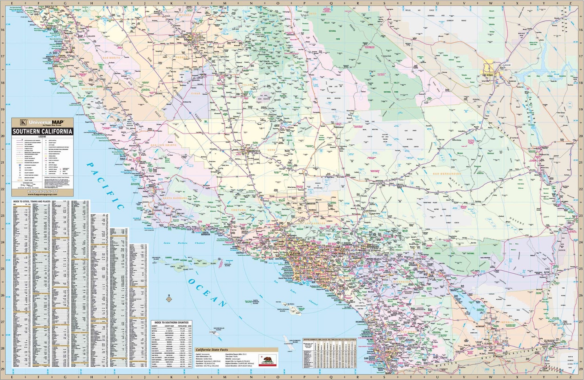 California South Wall Map