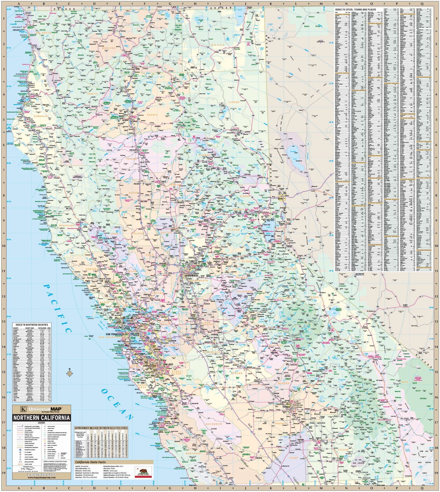 California North State Wall Map