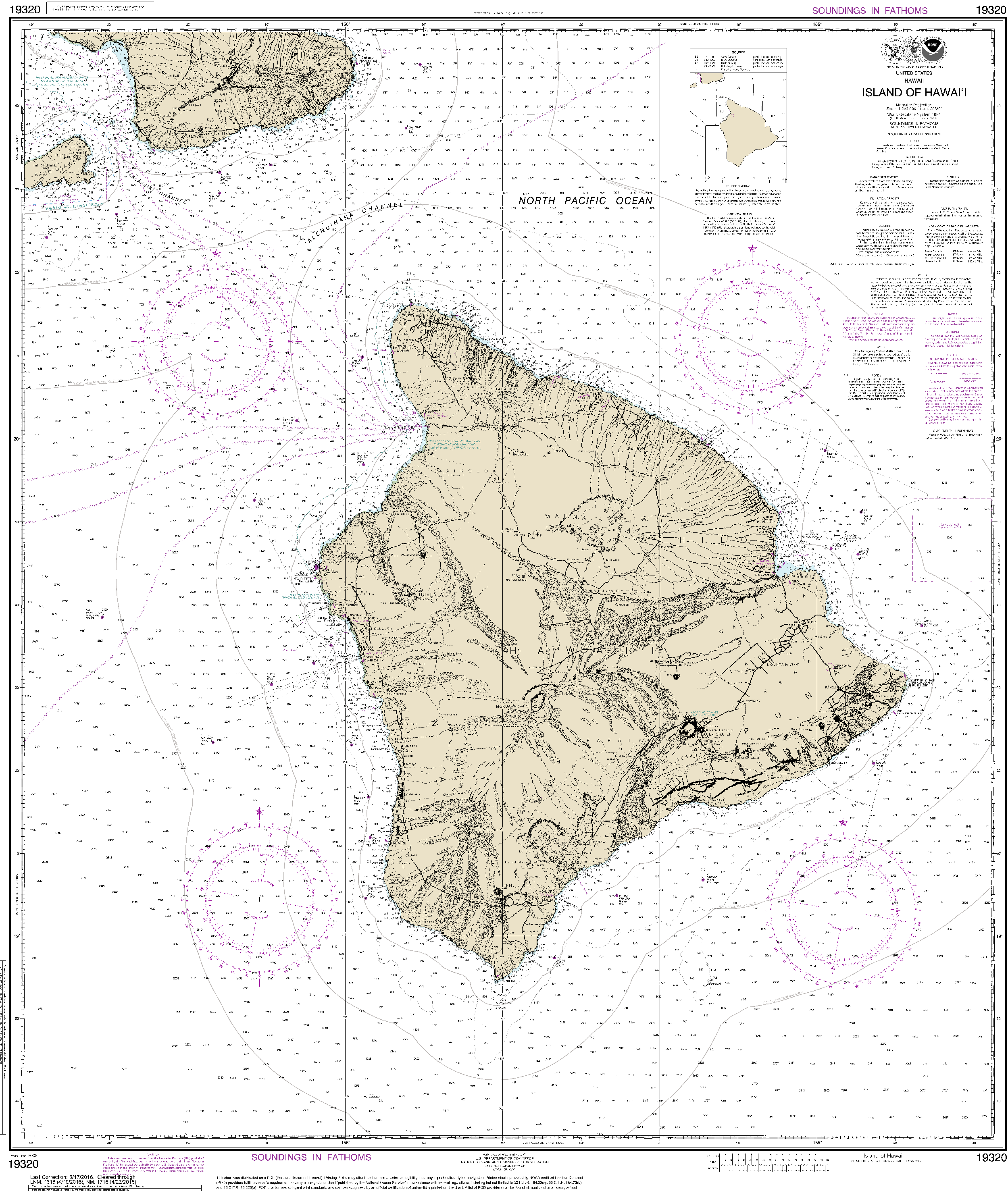 NOAA Nautical Chart 19320: Island Of Hawaiƒ??i