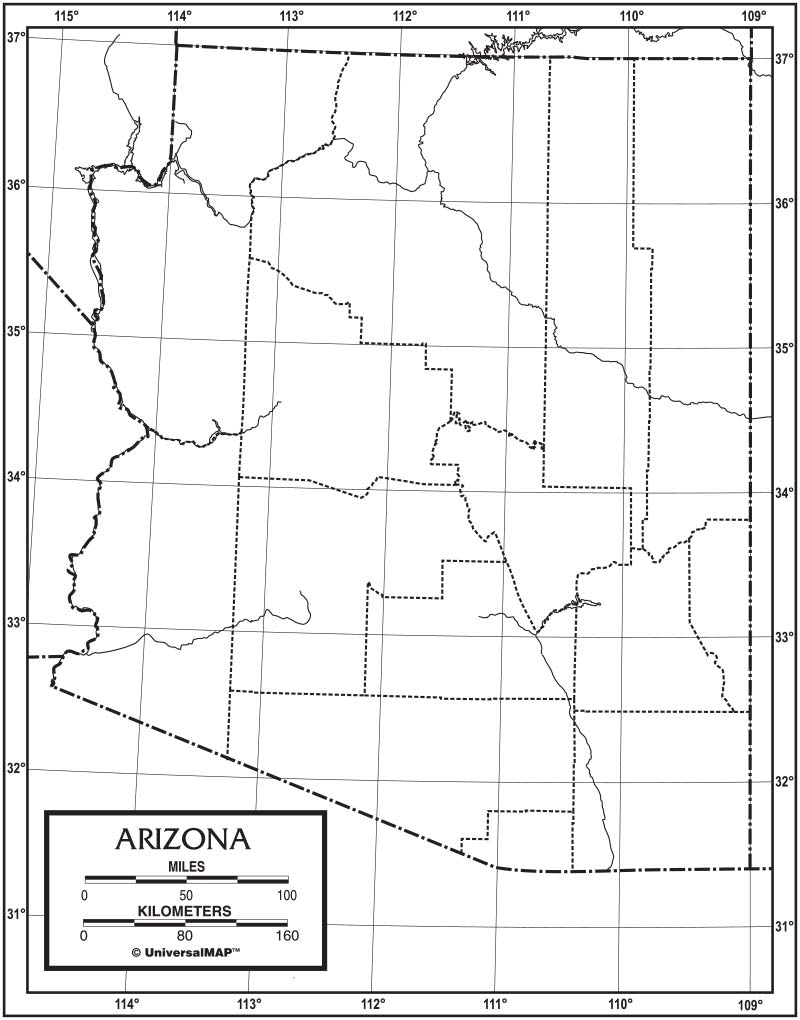 Kappa Map Group  arizona outline map 50 pack paper or laminated