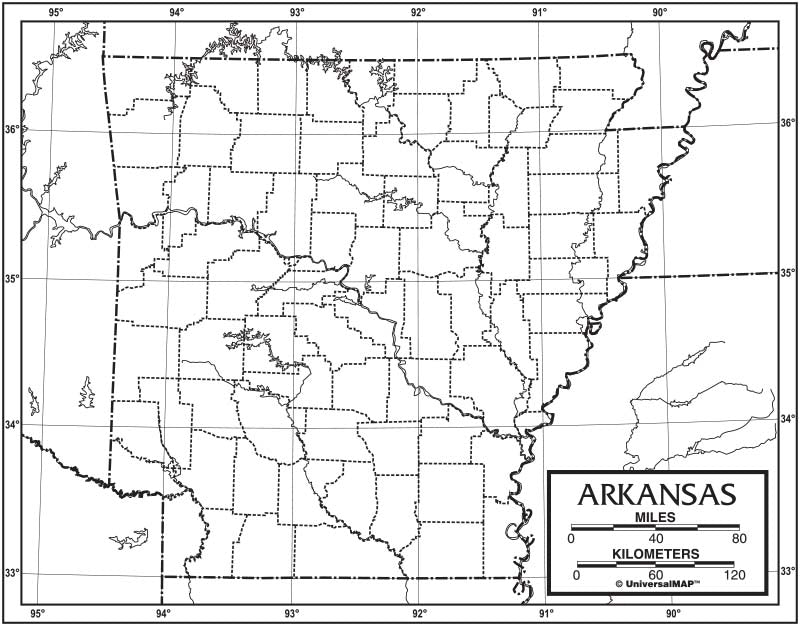Kappa Map Group  arkansas outline map 50 pack paper or laminated