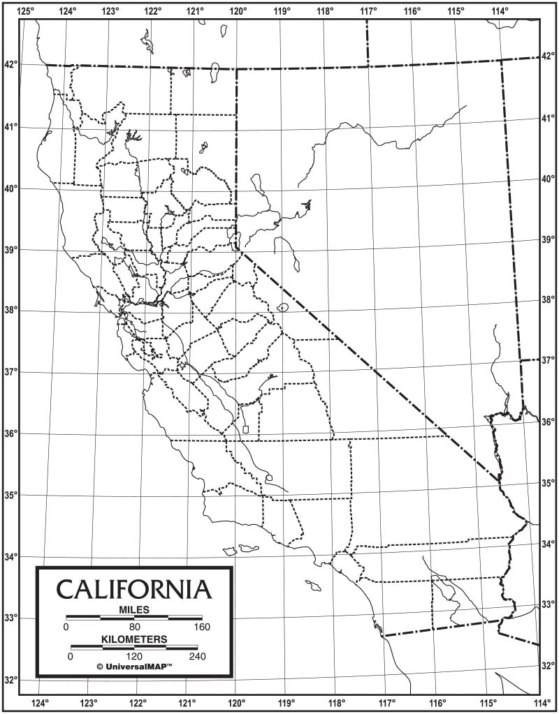 Kappa Map Group  california outline map 50 pack paper or laminated