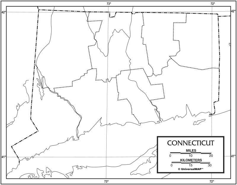 Kappa Map Group  connecticut outline map 50 pack paper or laminated