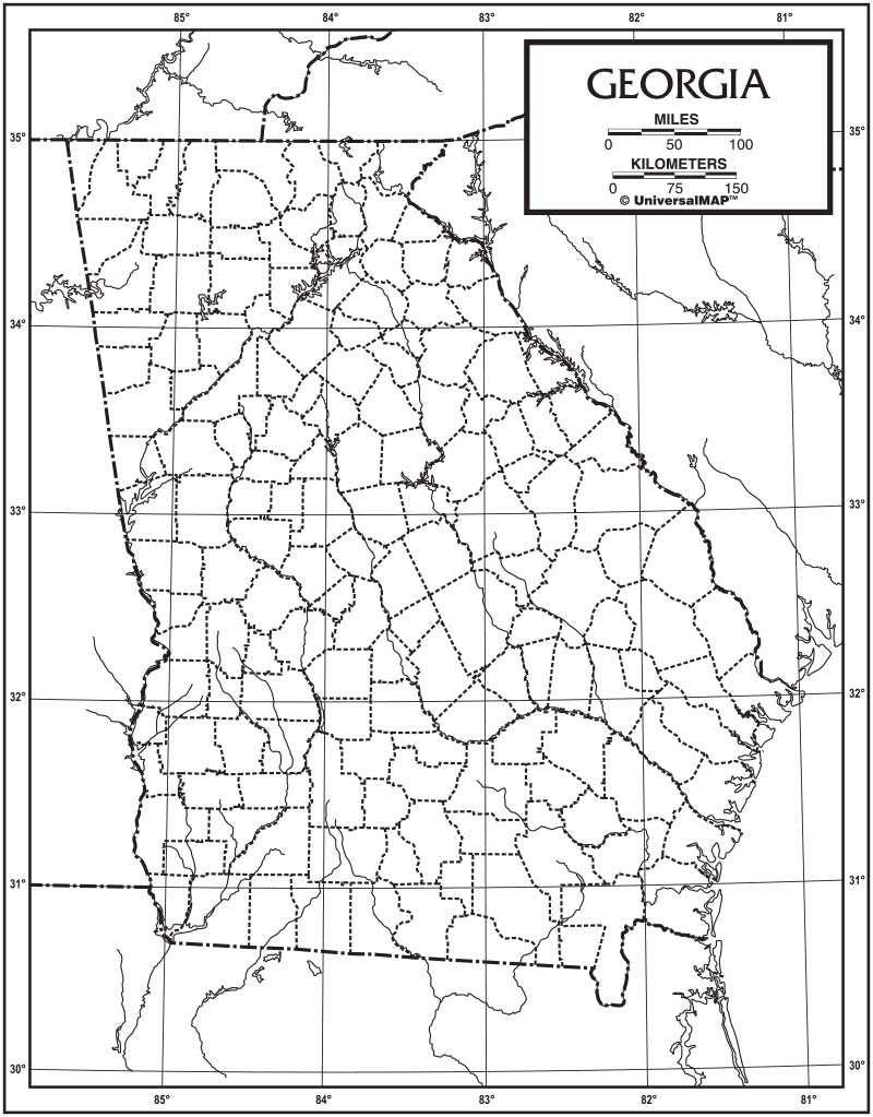 Kappa Map Group  georgia outline map 50 pack paper or laminated
