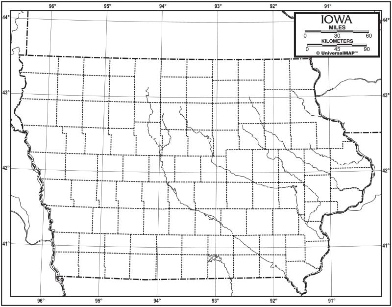 Kappa Map Group  iowa outline map 50 pack paper or laminated