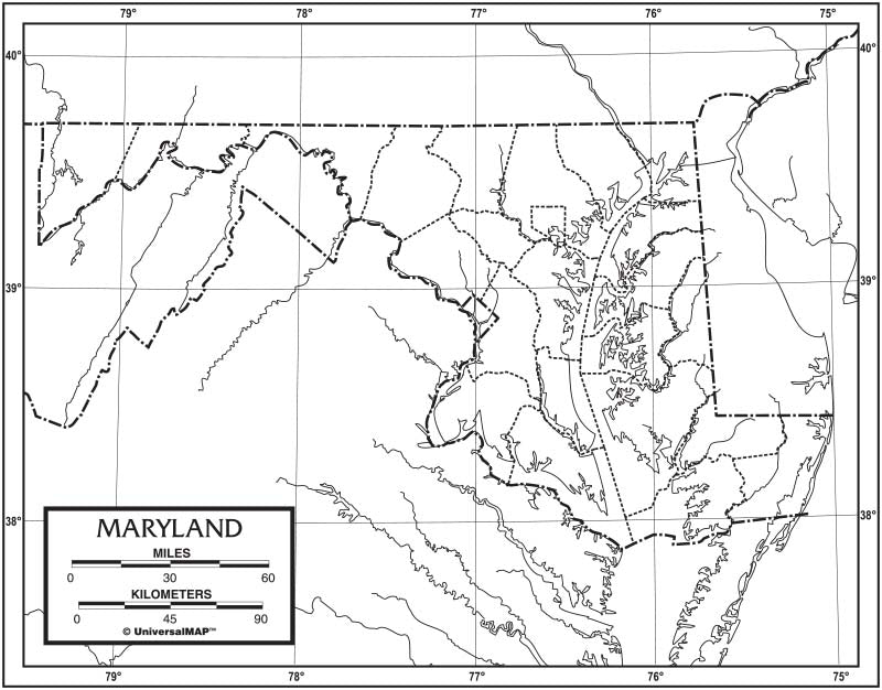 Kappa Map Group  maryland outline map 50 pack paper or laminated