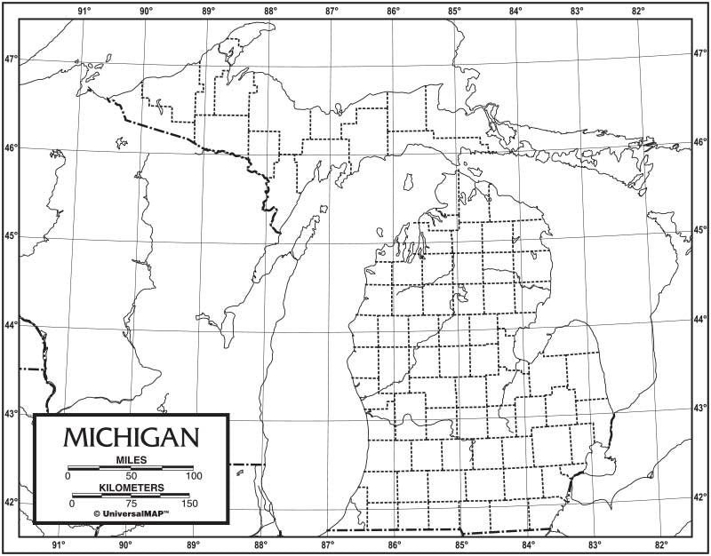 Kappa Map Group  michigan outline map 50 pack paper or laminated