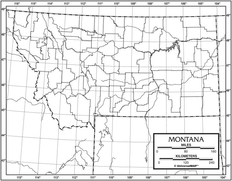 Kappa Map Group  montana outline map 50 pack paper or laminated