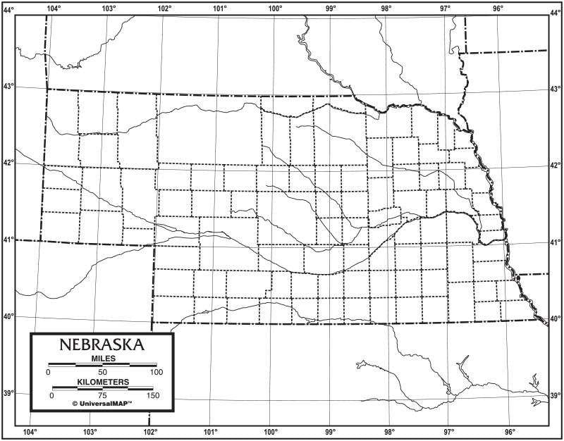 Kappa Map Group  nebraska outline map 50 pack paper or laminated